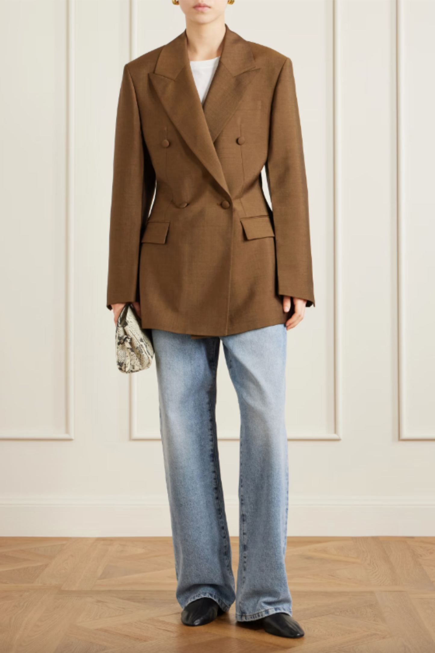 Double-Breasted Wool and Mohair-Blend Blazer