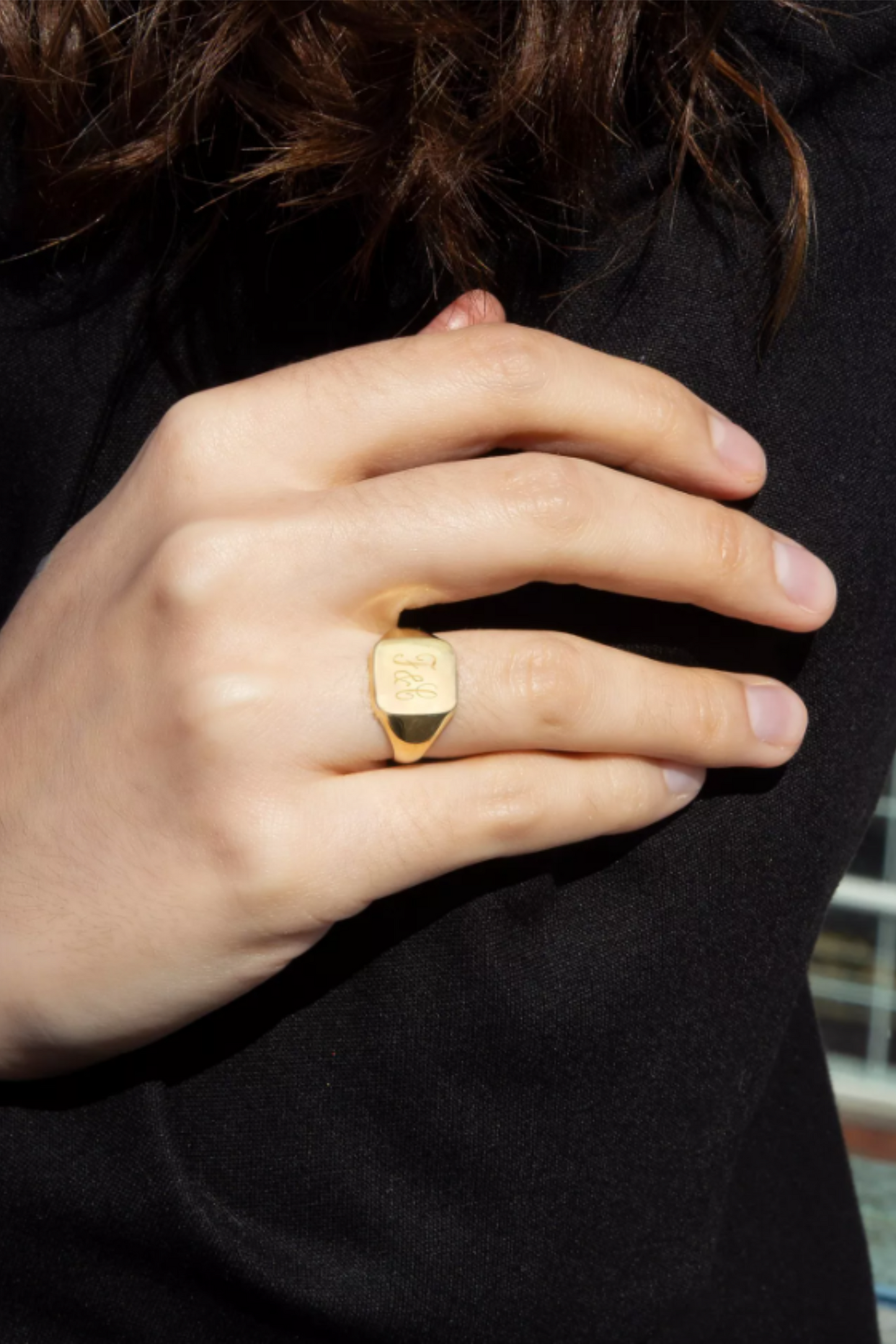 Personalised 9ct Gold Unisex Square Signet Ring