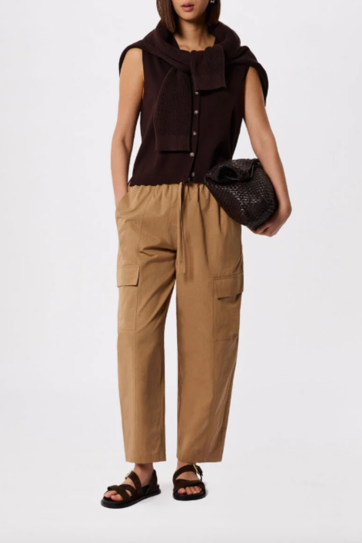 Neutral Utility Cotton Barrel Trouser