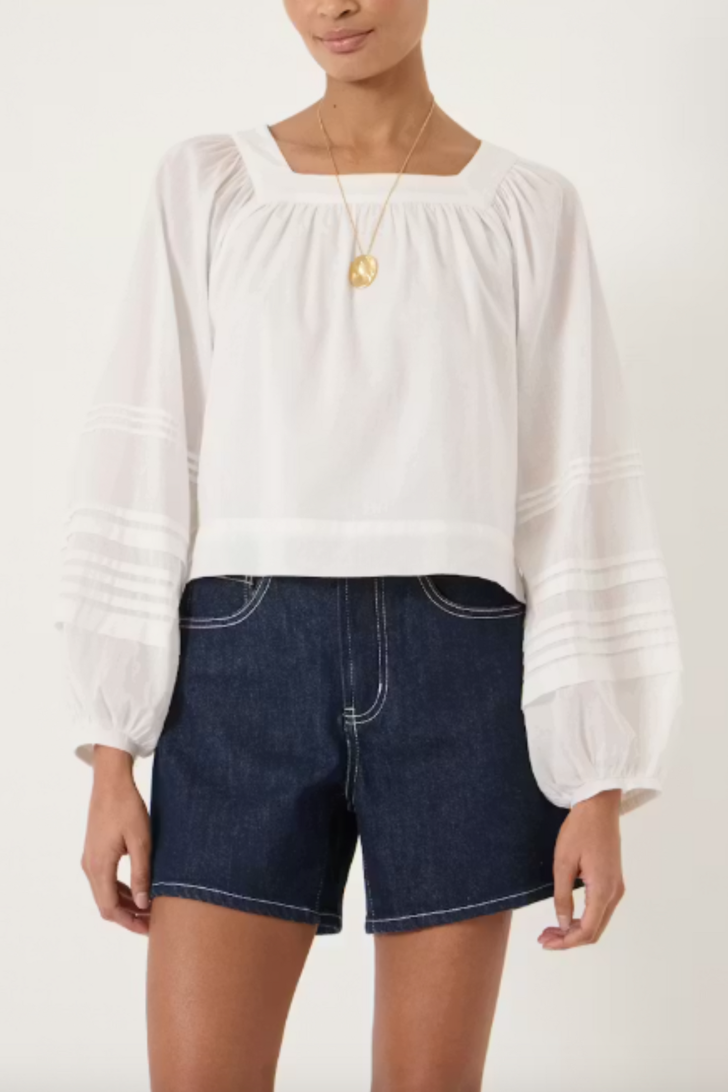 Raye Square Neckline Cotton Blouse
