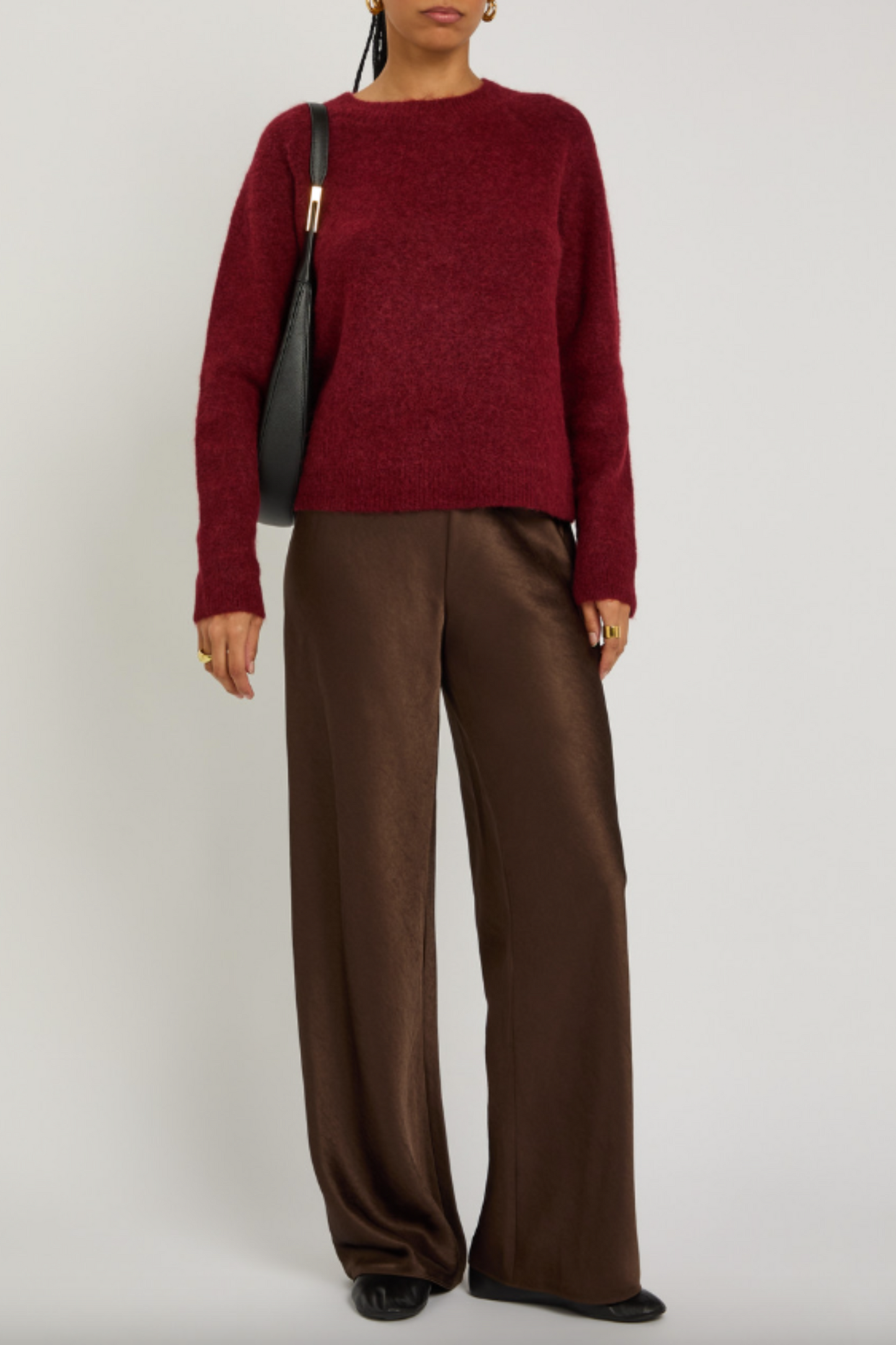Straight-Leg Satin Trousers