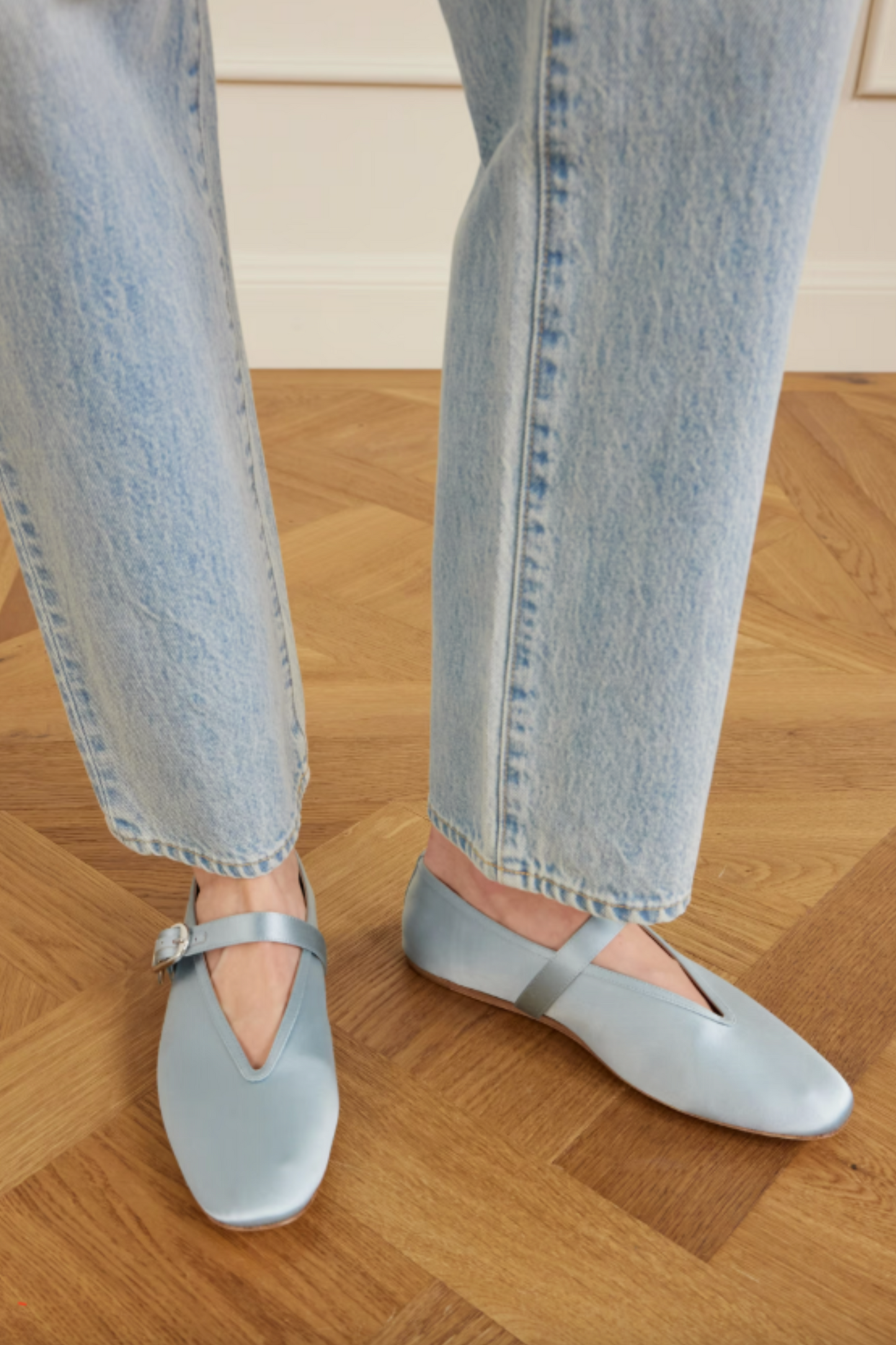 Stella Satin Mary Jane Ballet Flats