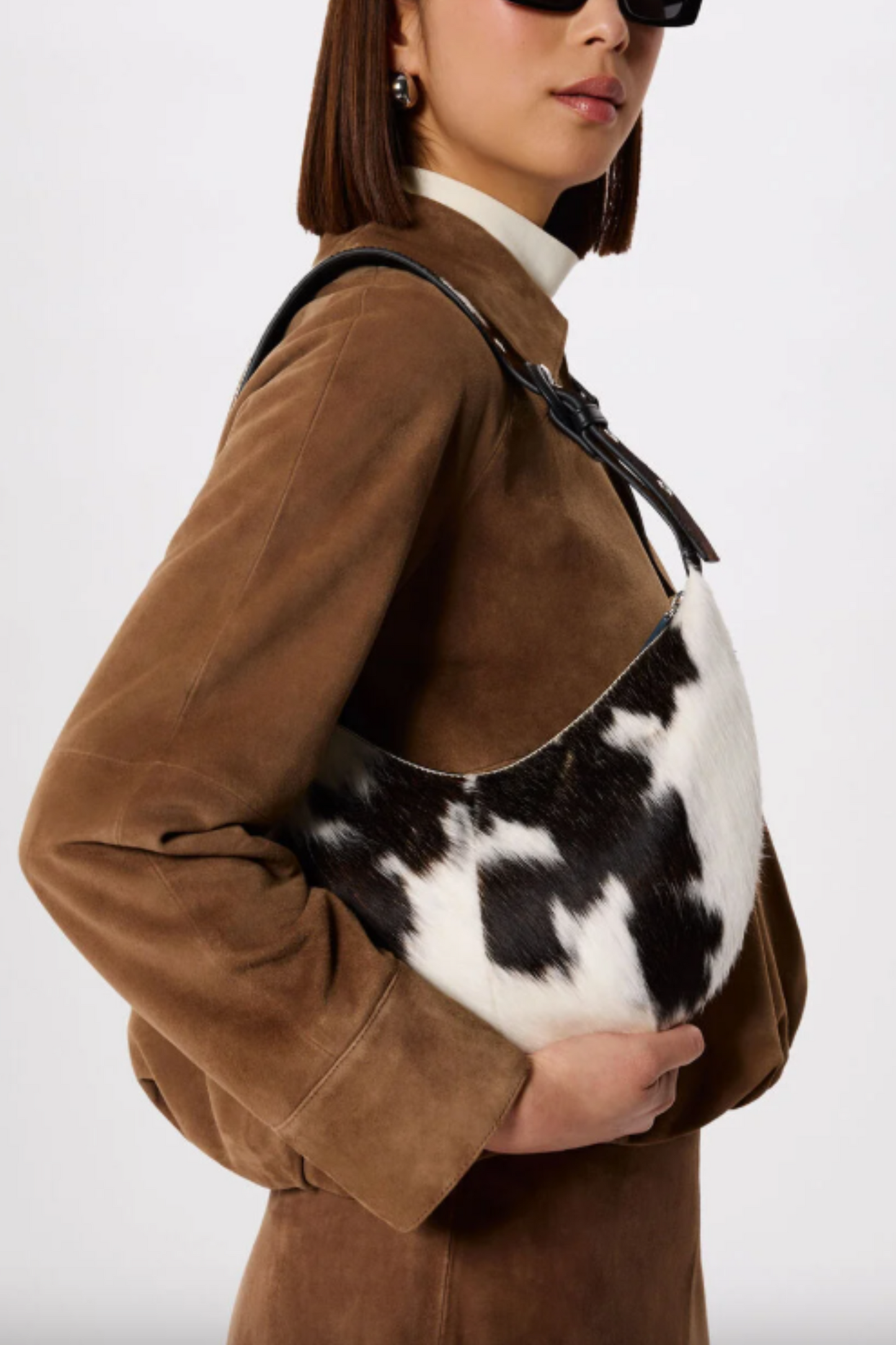 Multicolour Cow Print Hair-On Sia Bag