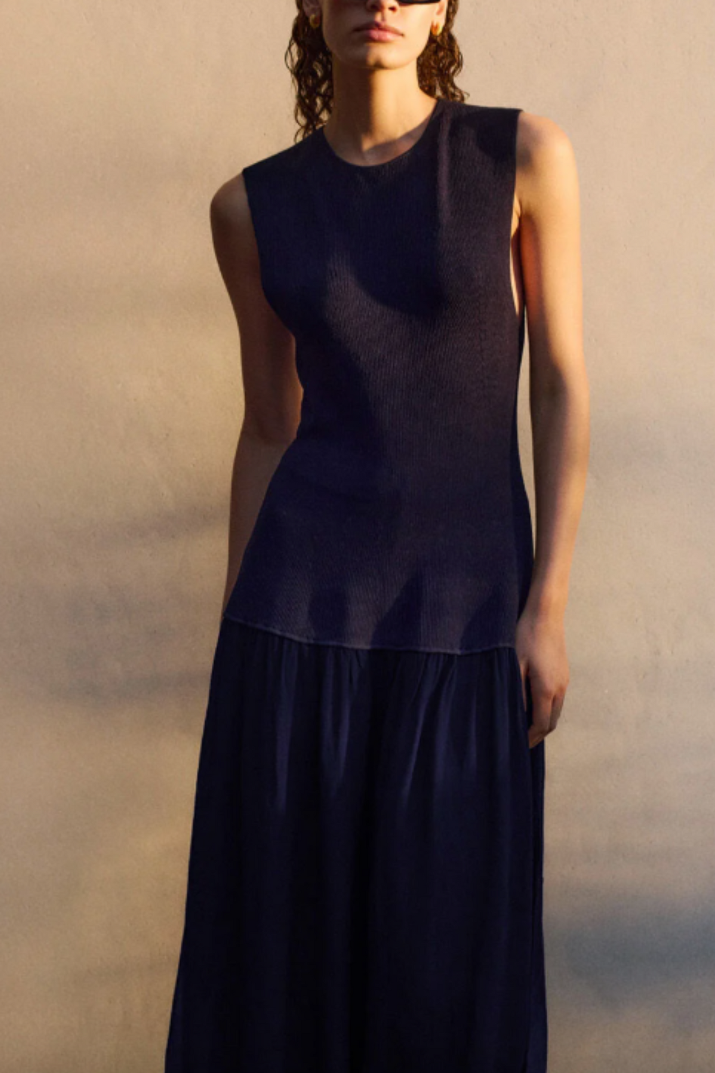 Knitted 2-in-1 Bubble-hem Dress