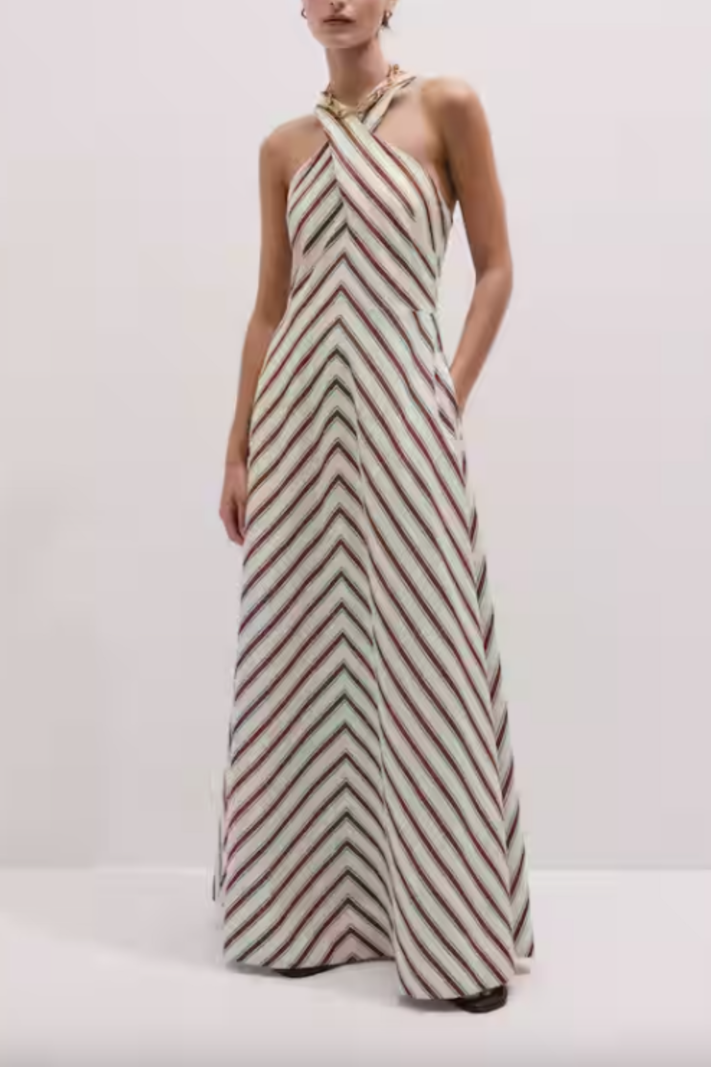 Crease-Less Linen Halterneck Maxi Dress