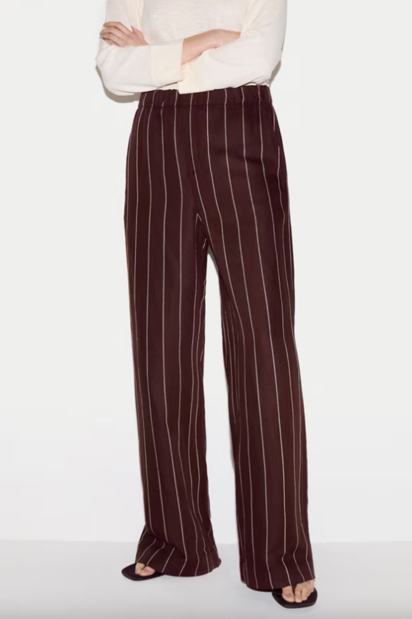 Mara Pinstripe Wide-leg Trousers