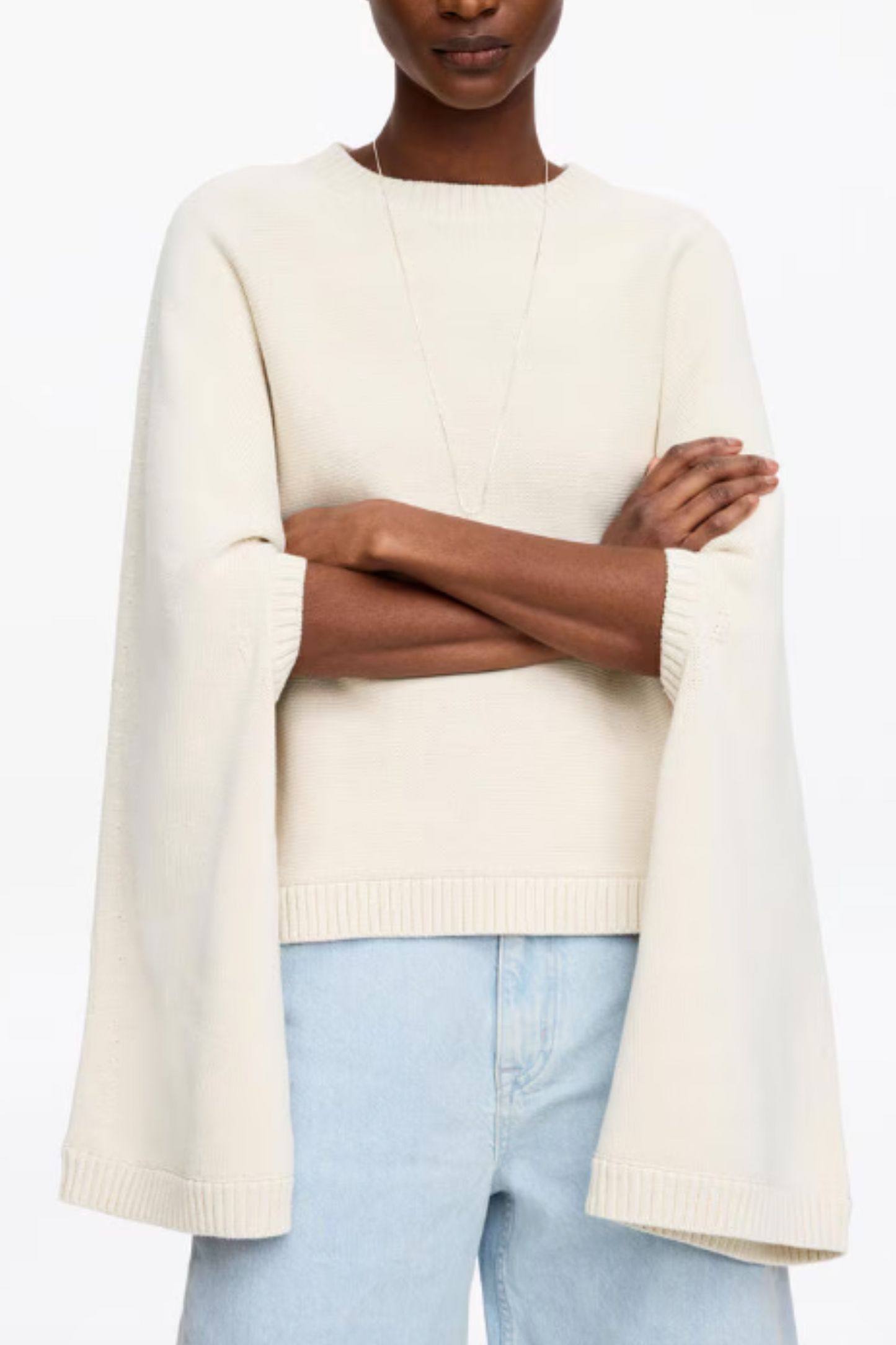 Cut-Out Cotton Jumper
