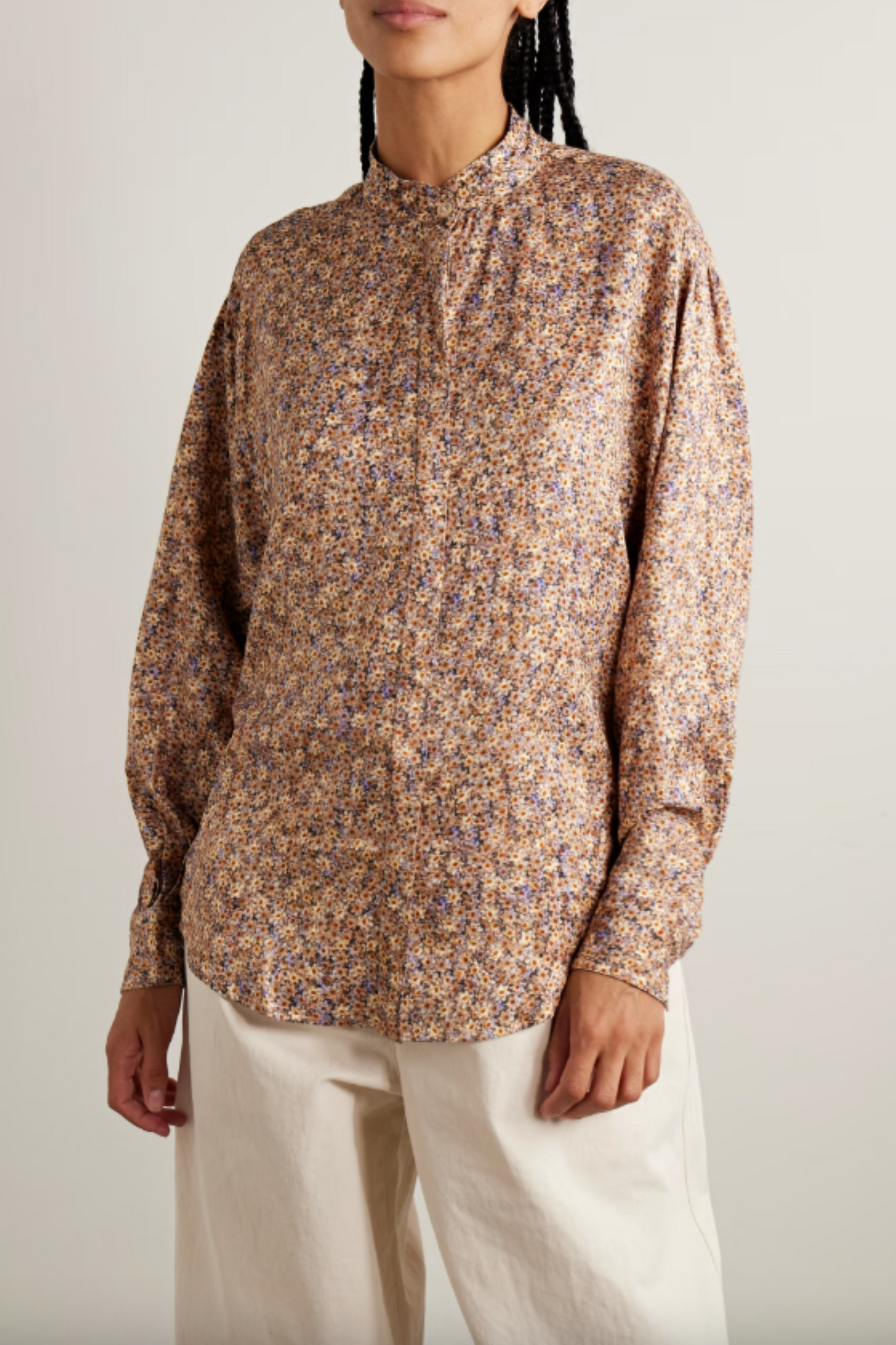 Harlow Floral-Print Crepe Blouse