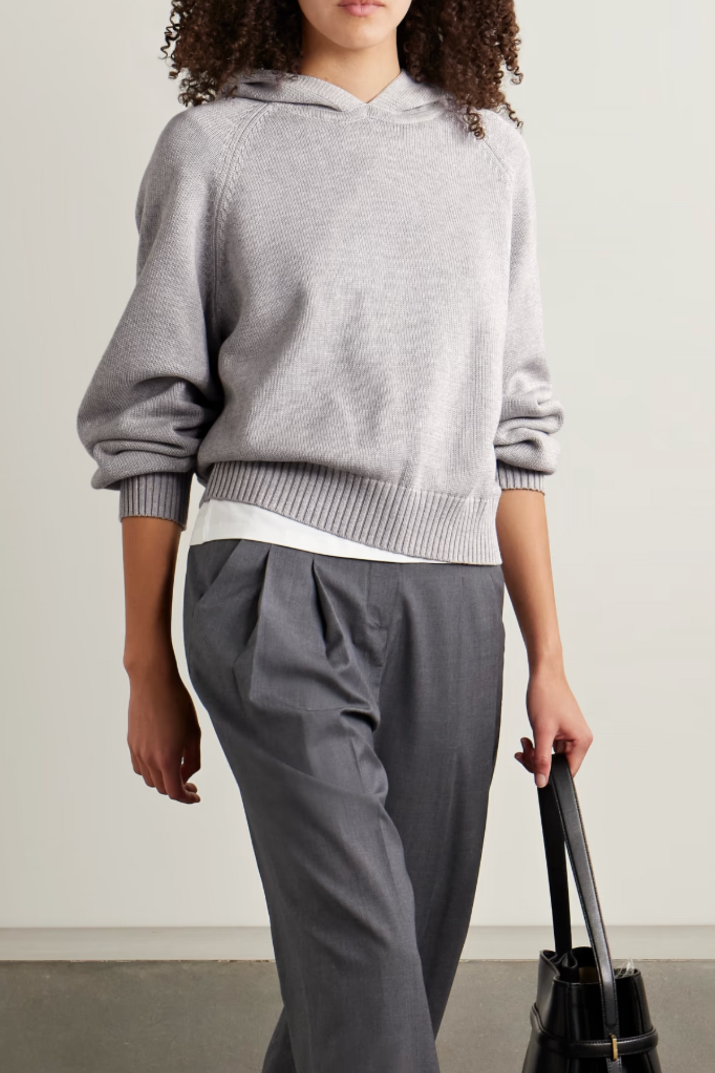 Jill Hooded Pleated Cotton Hoodie