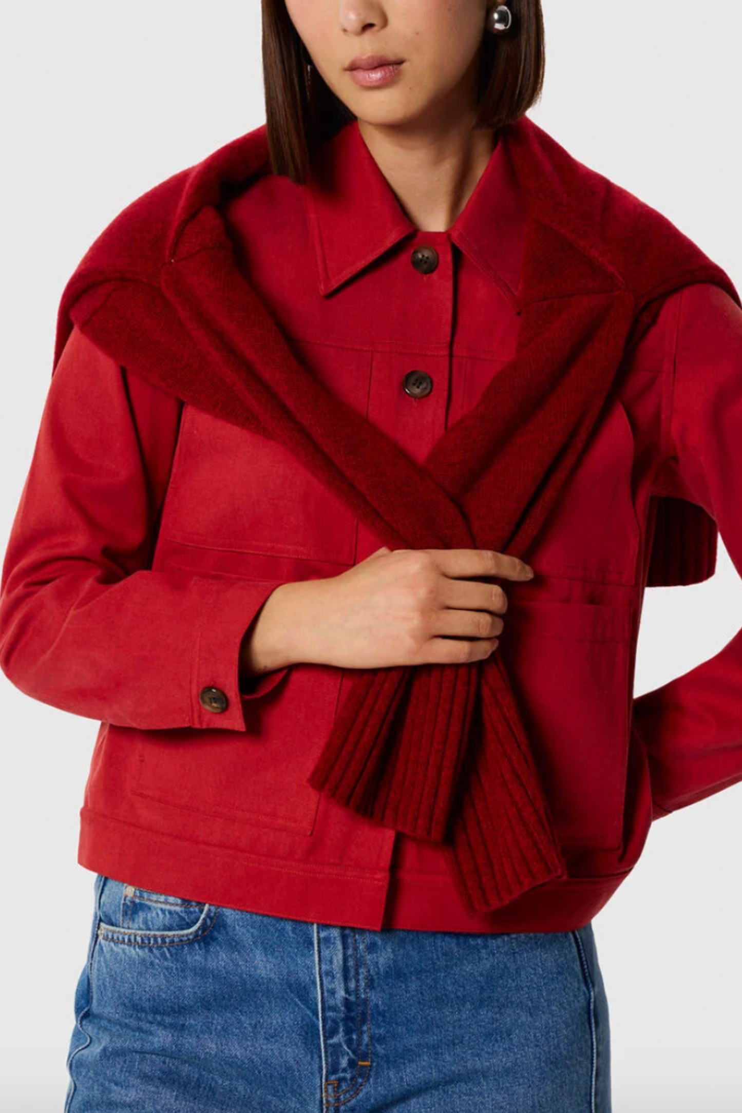 Red Mia Pocket Detail Jacket