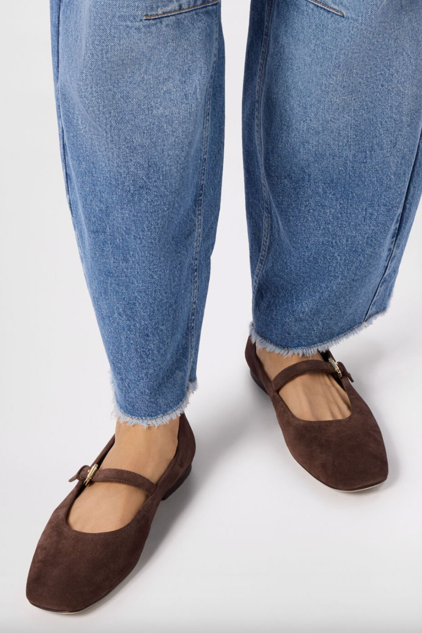 Chocolate Suede Mary Jane Ballet Pump