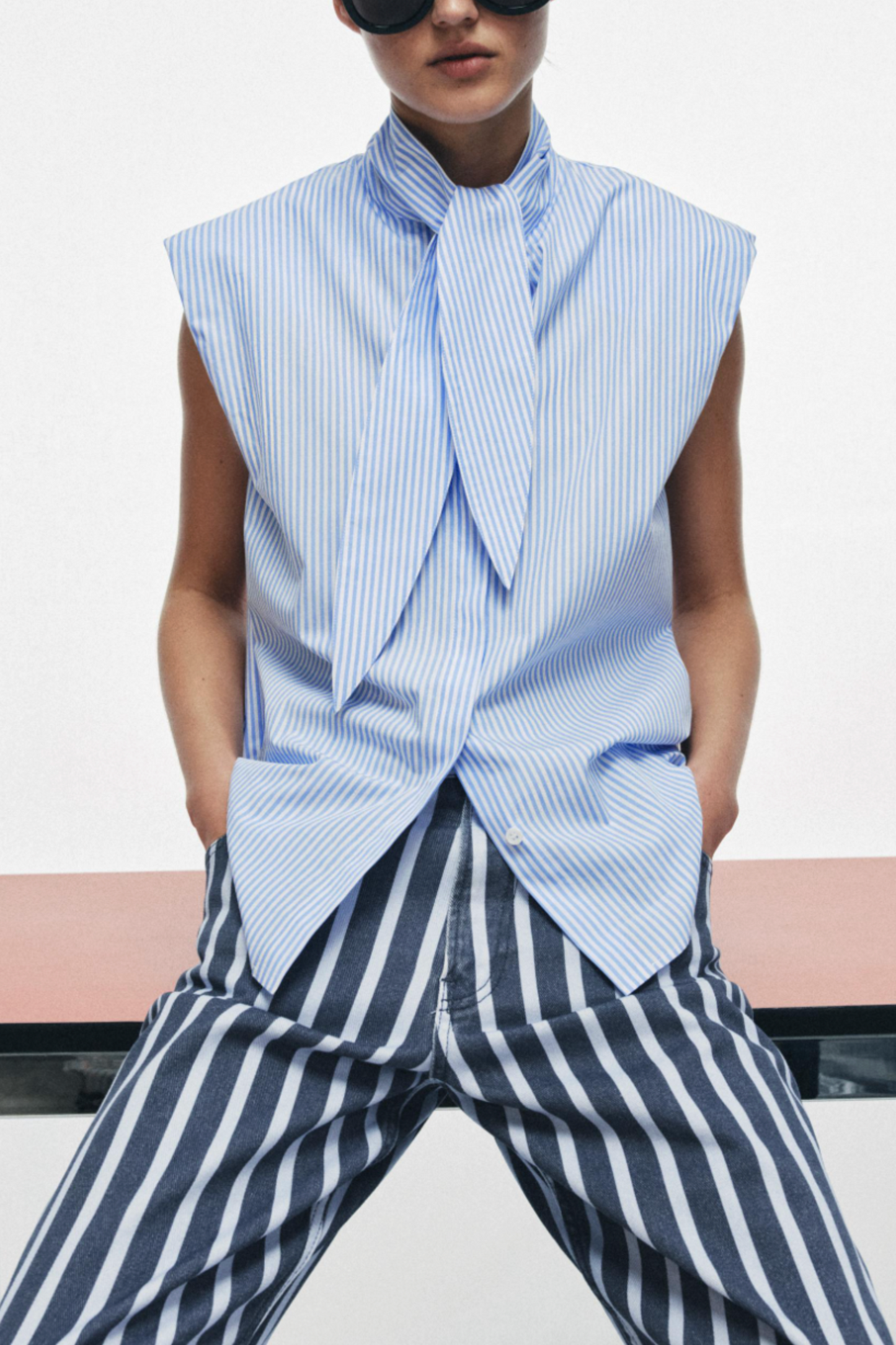 ZW Collection Striped Shirt with Ties