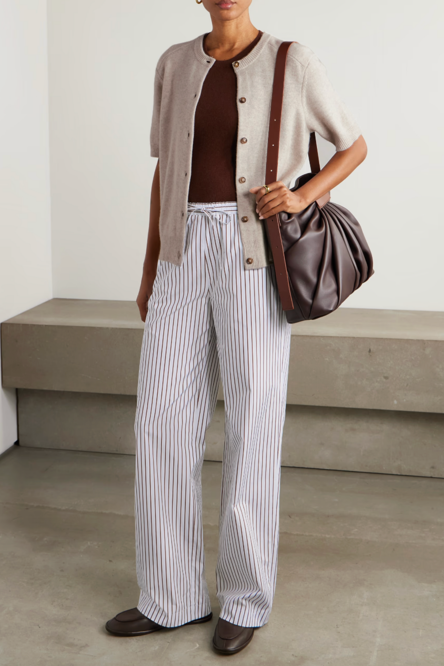 Cisco Striped Cotton-poplin Wide-leg Pants