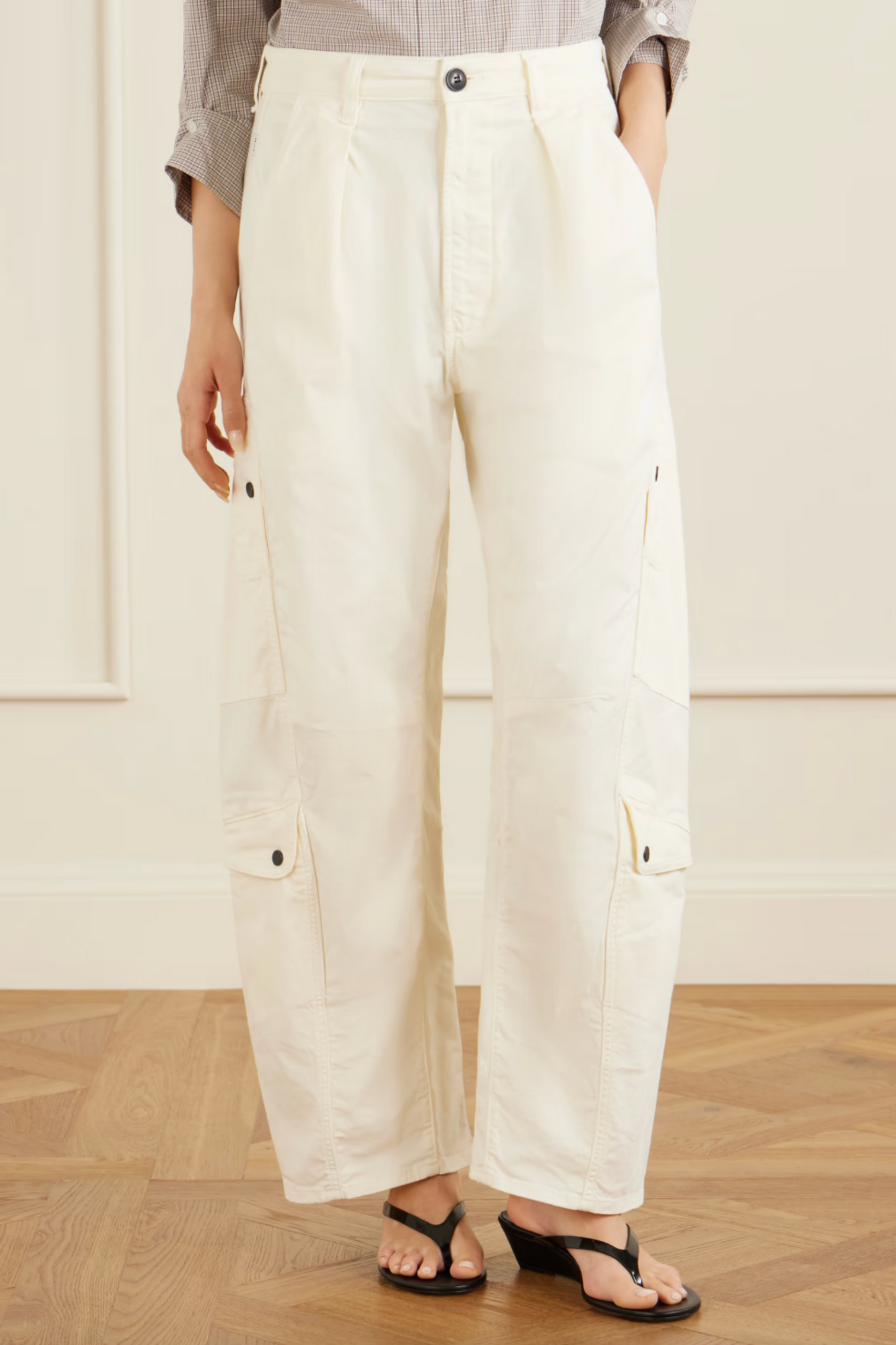 Flight Pleated Organic Cotton-blend Twill Barrel-leg Pants
