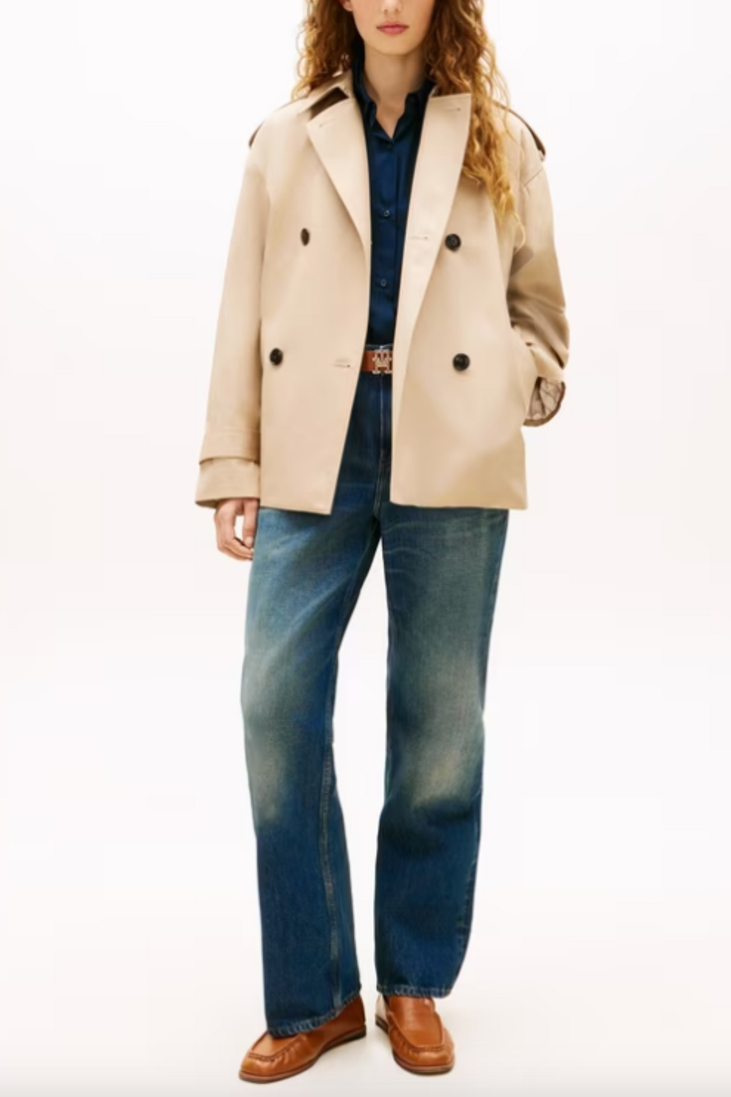 Water-repellent Short Trench Jacket