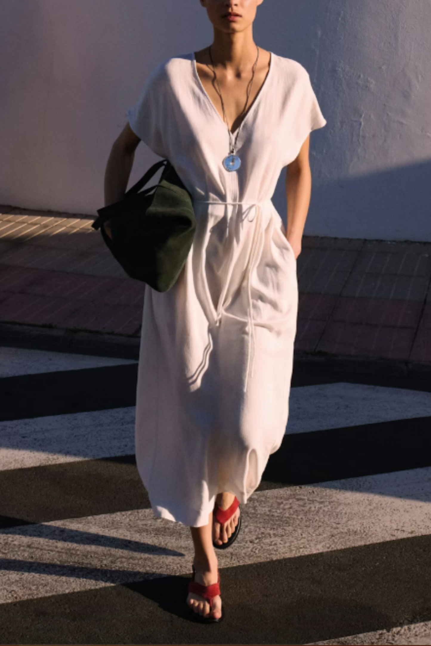 Linen-blend Remy Pleated Midi Dress