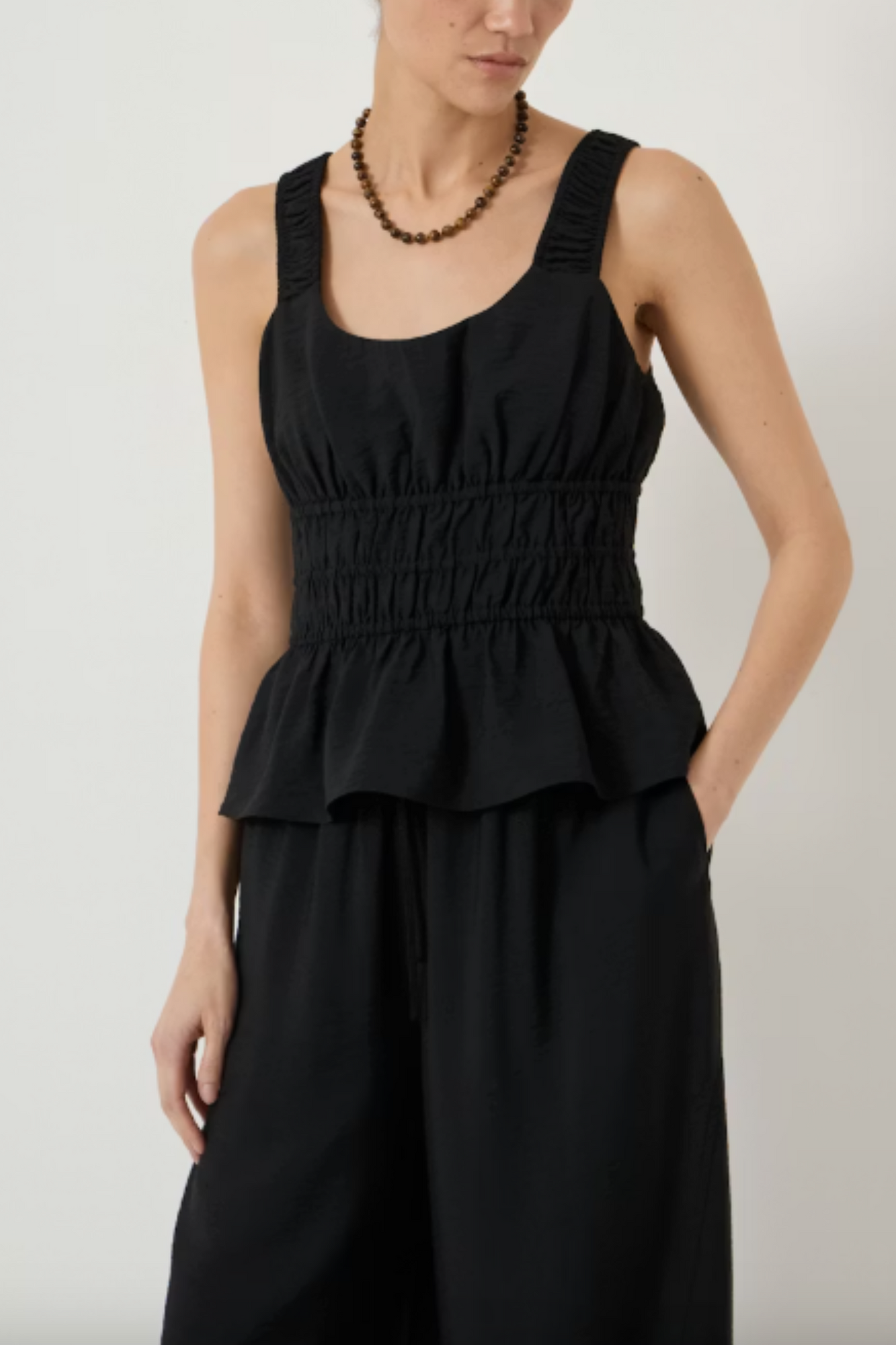 Air Flow Gathered Straps Top