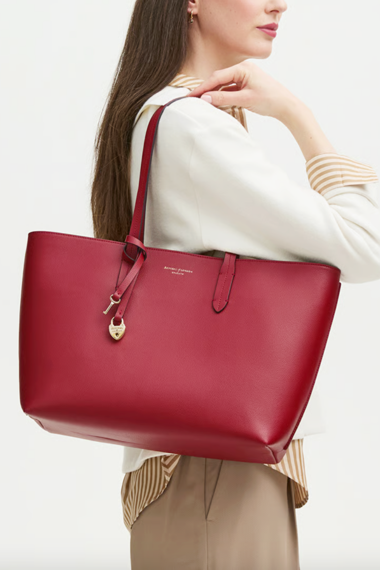 Zipped East West Tote with Heart Shaped Lock & Key Charm