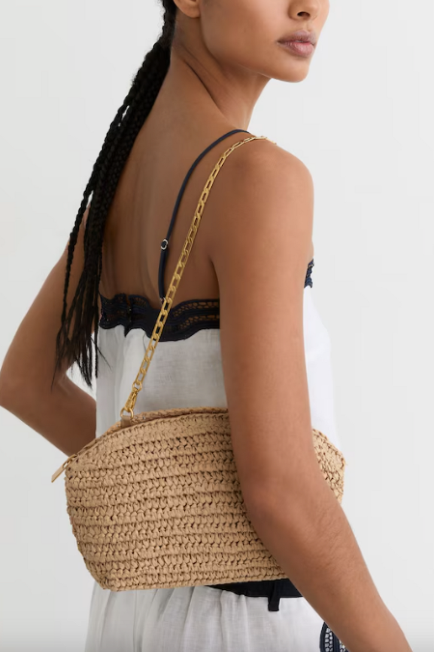 Raffia Clutch Bag in Natural