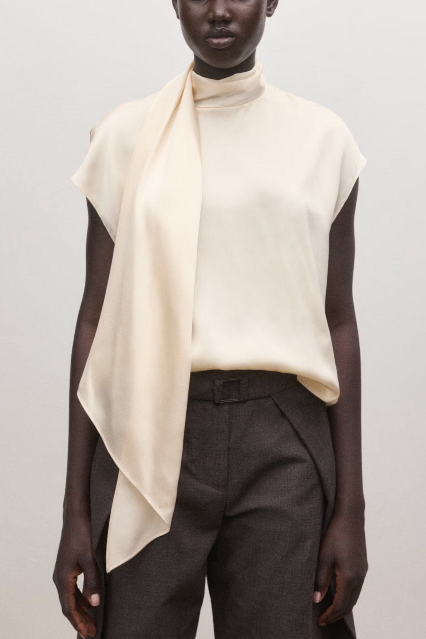 100% Silk Blouse with Foulard Collar