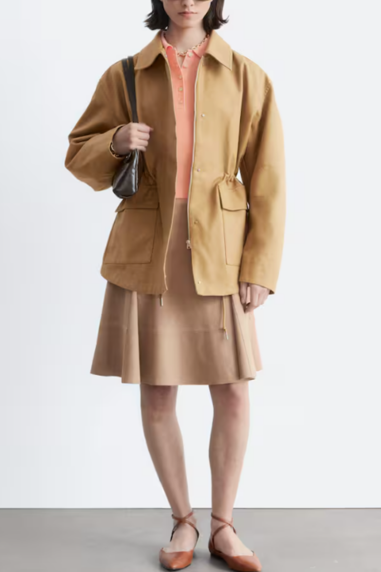 Oversized Drawstring Utility Jacket