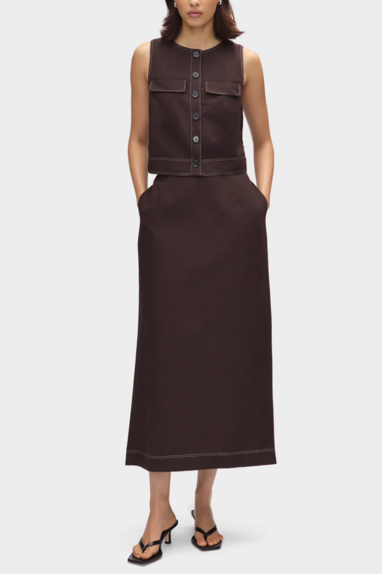 Summer Utility Linen Top and Mia Maxi Skirt
