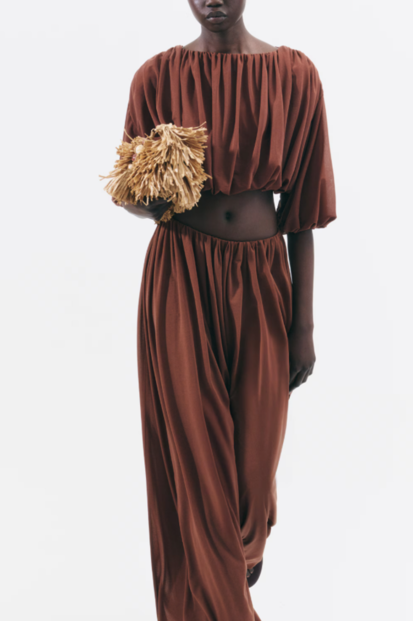 Draped balloon trousers