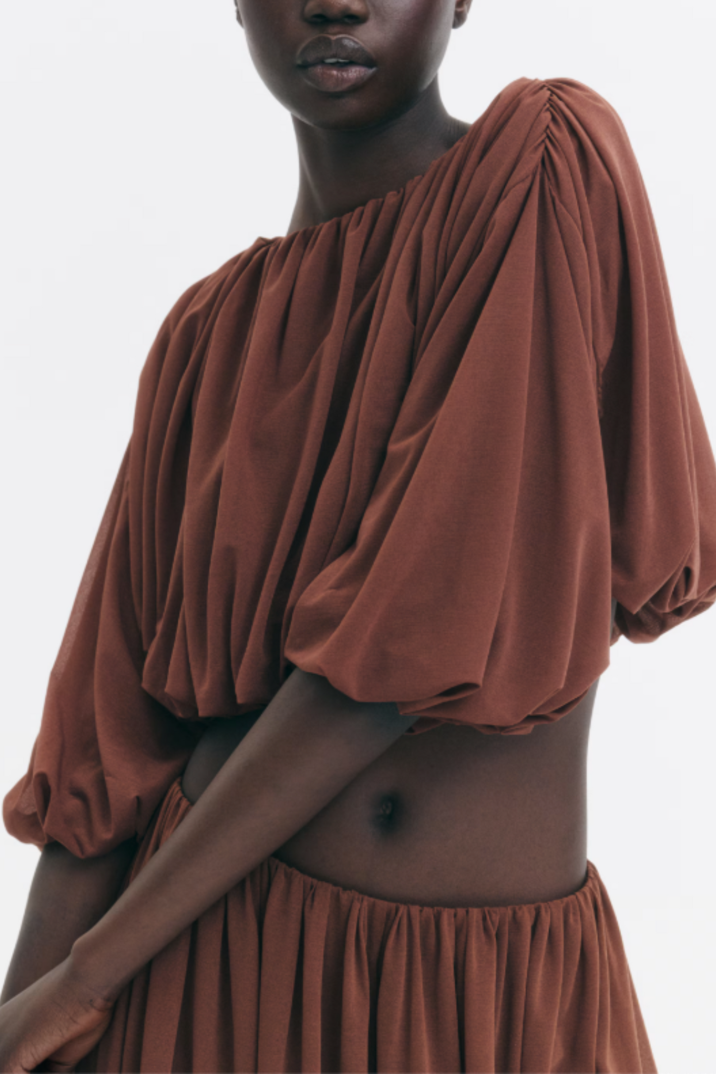 Bubble-hem cropped top