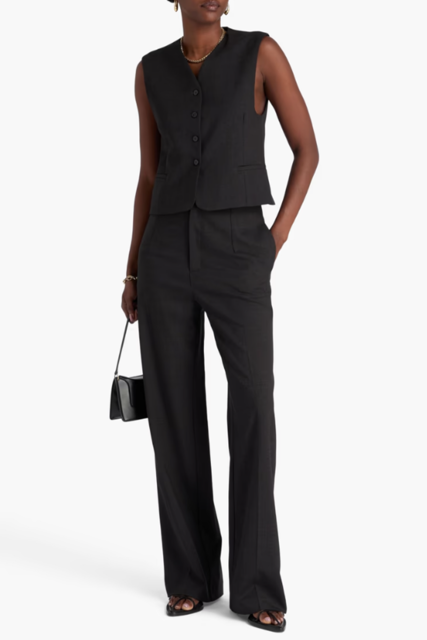 Teora wool-blend twill vest