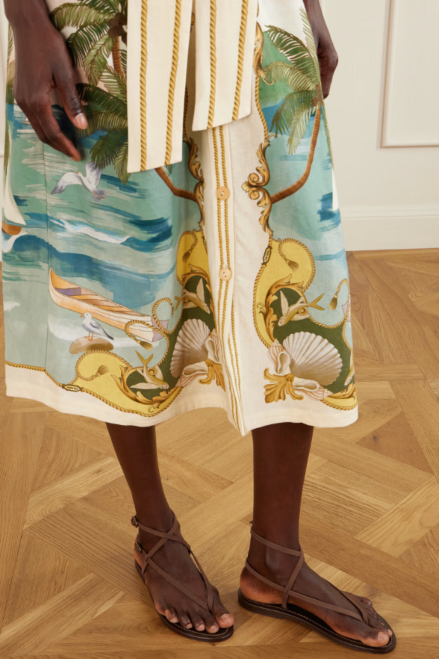 Abako nubuck and leather thong sandals