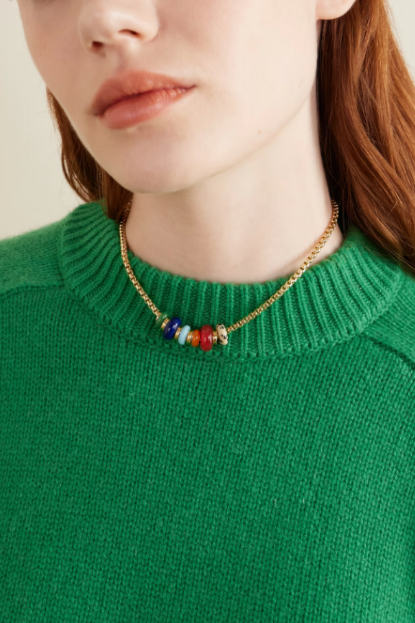 The Stone Slider gold-tone multi-stone necklace