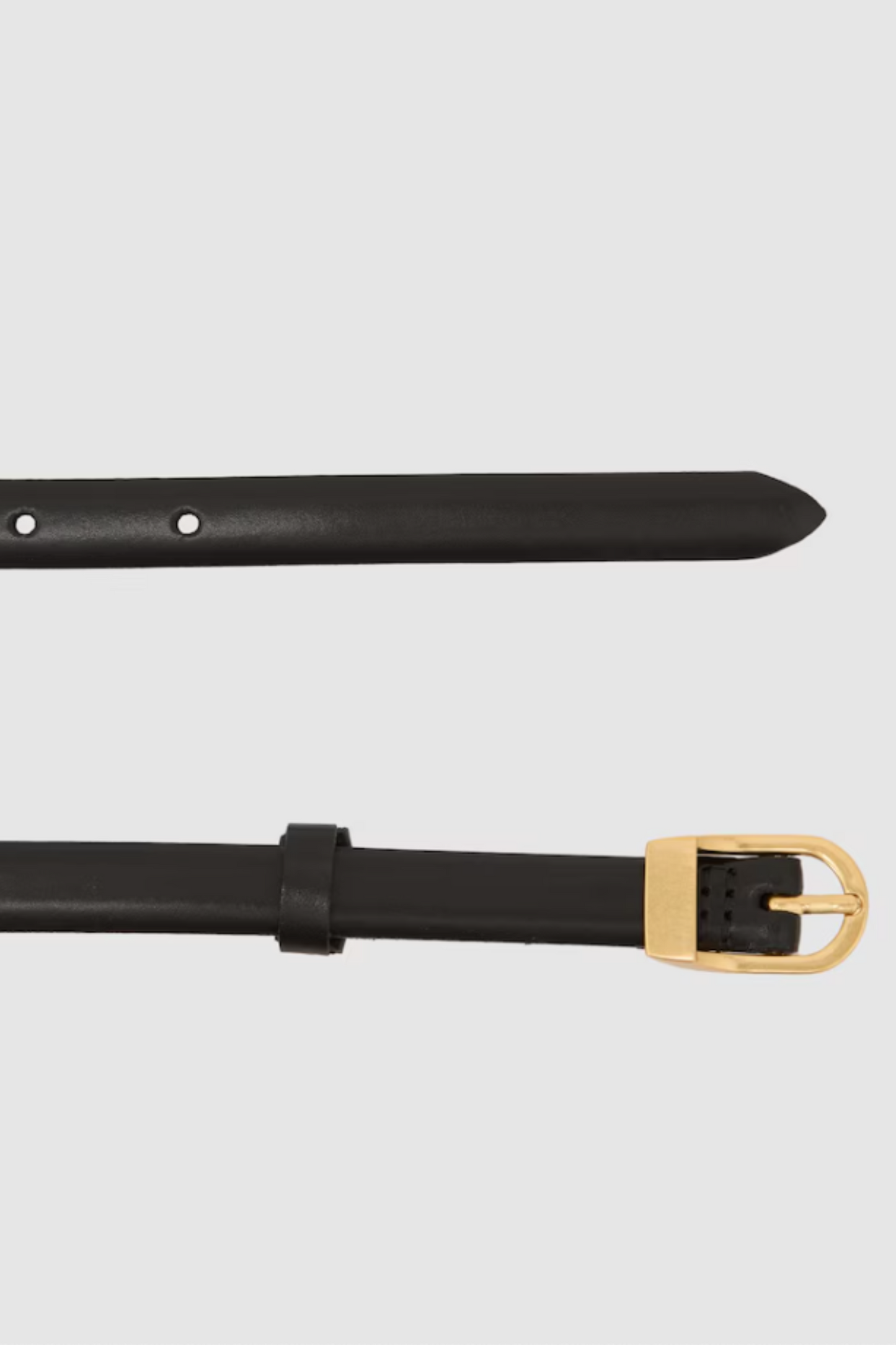 Leather Mini-Buckle Belt in Black