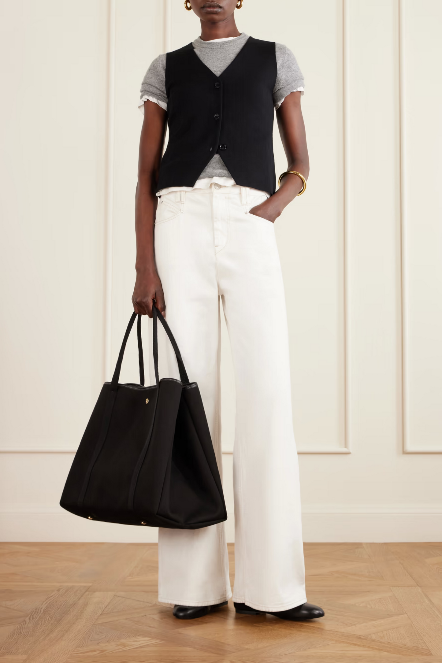 Traversée XL Webbing and Leather-trimmed Canvas Tote
