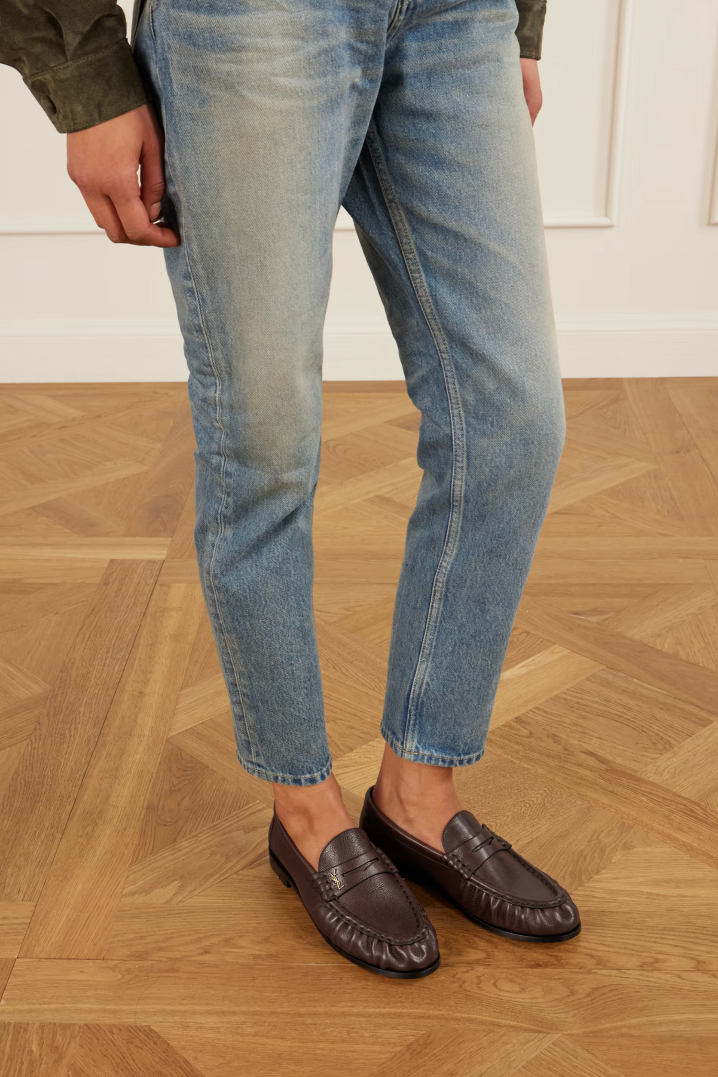 Le Loafer Logo-embellished Textured-leather Loafers
