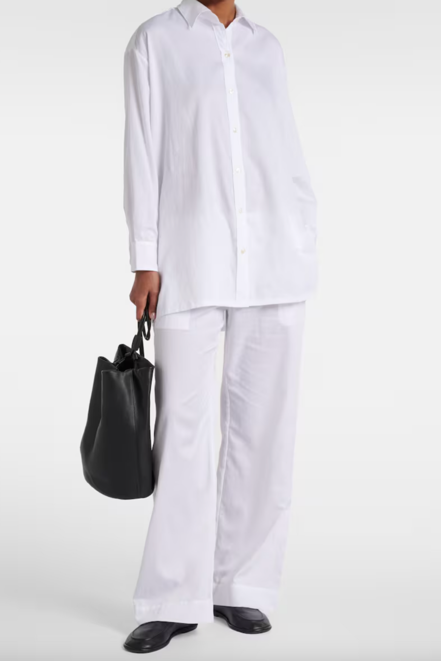 Yoko Mid-rise Cotton Wide-leg Pants