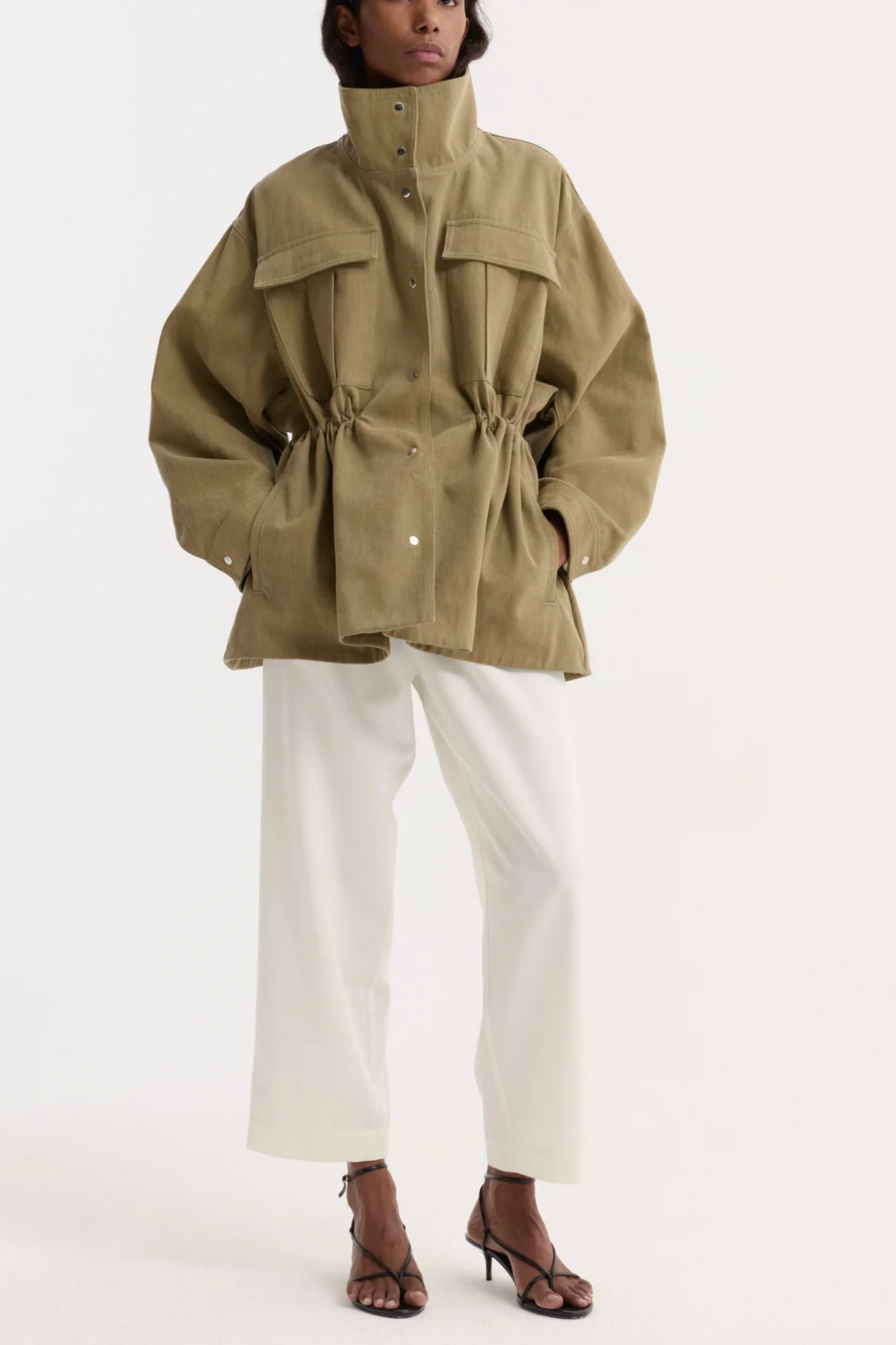 Sculptural Safari Jacket Sage