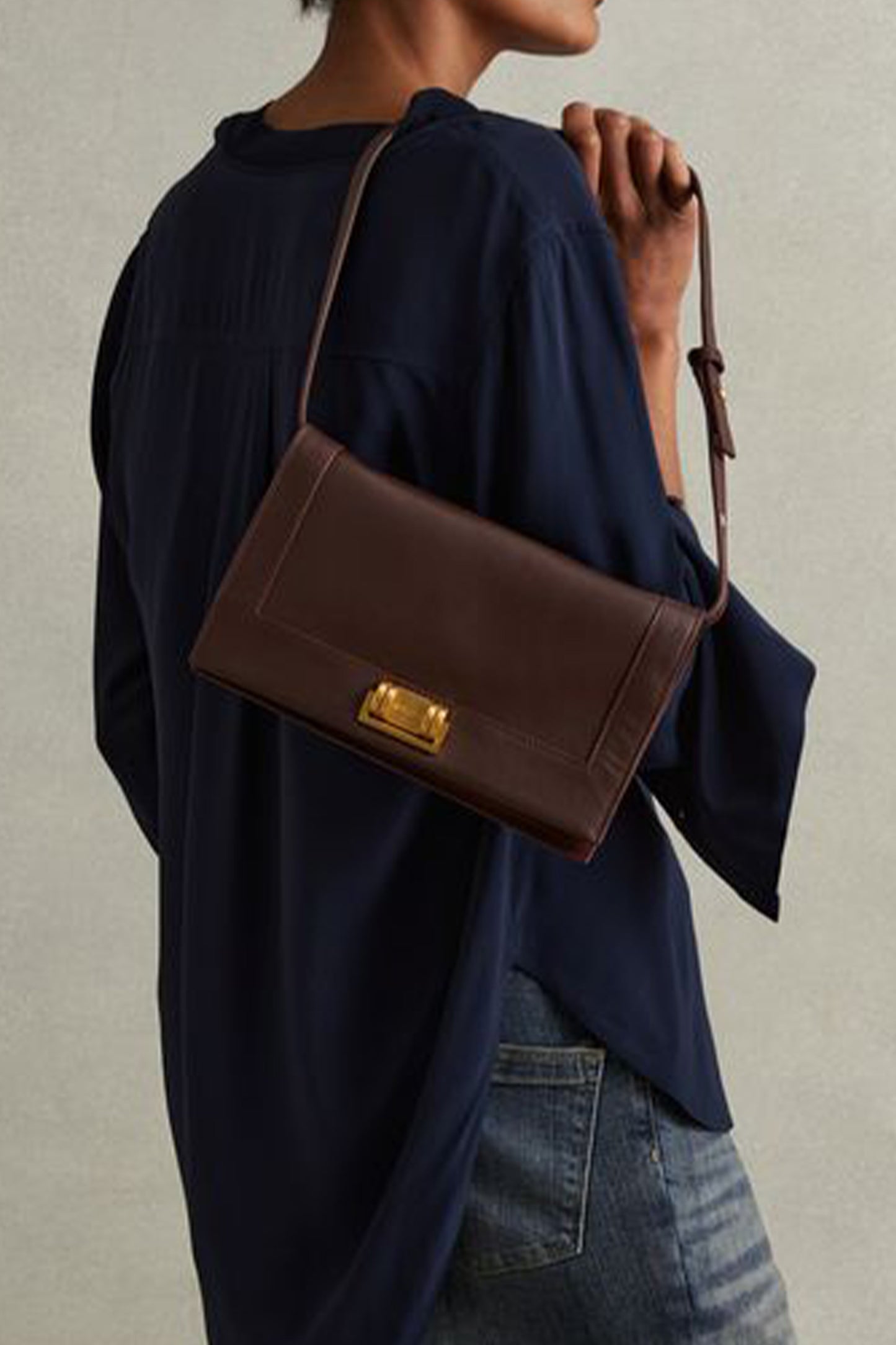 Leather Suede Shoulder Bag