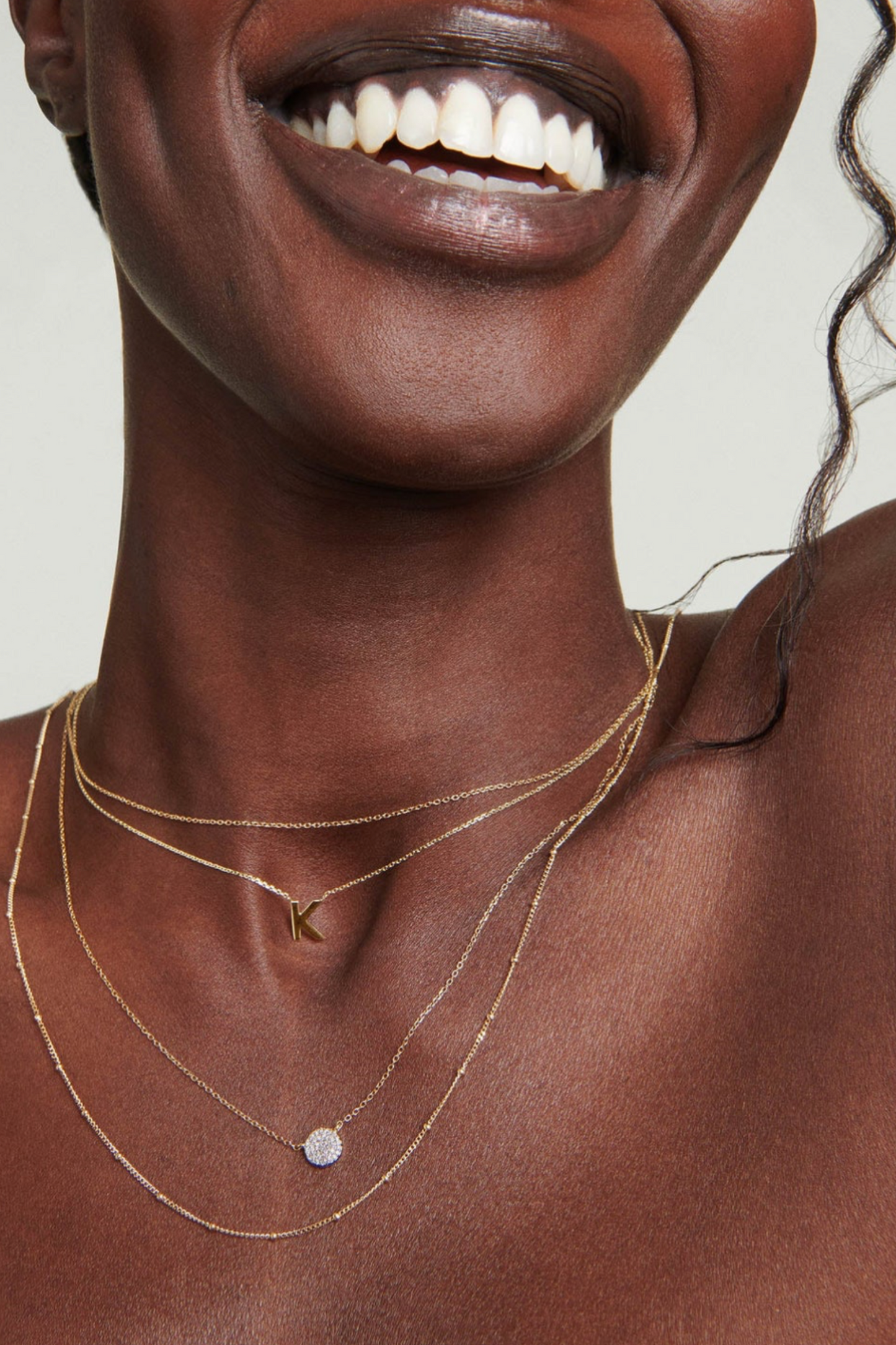 Large Pavé Diamond Round Necklace