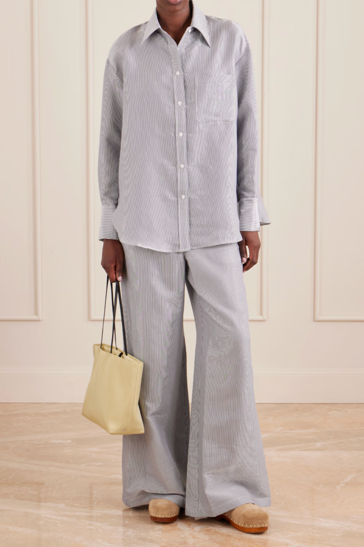 Big Joe Striped Cotton-blend Garbardine Shirt and Dylan Wide-leg Pants