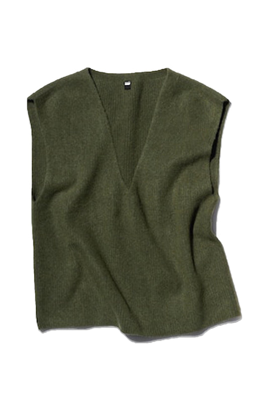 Knit Soufflé Yarn V Neck Vest