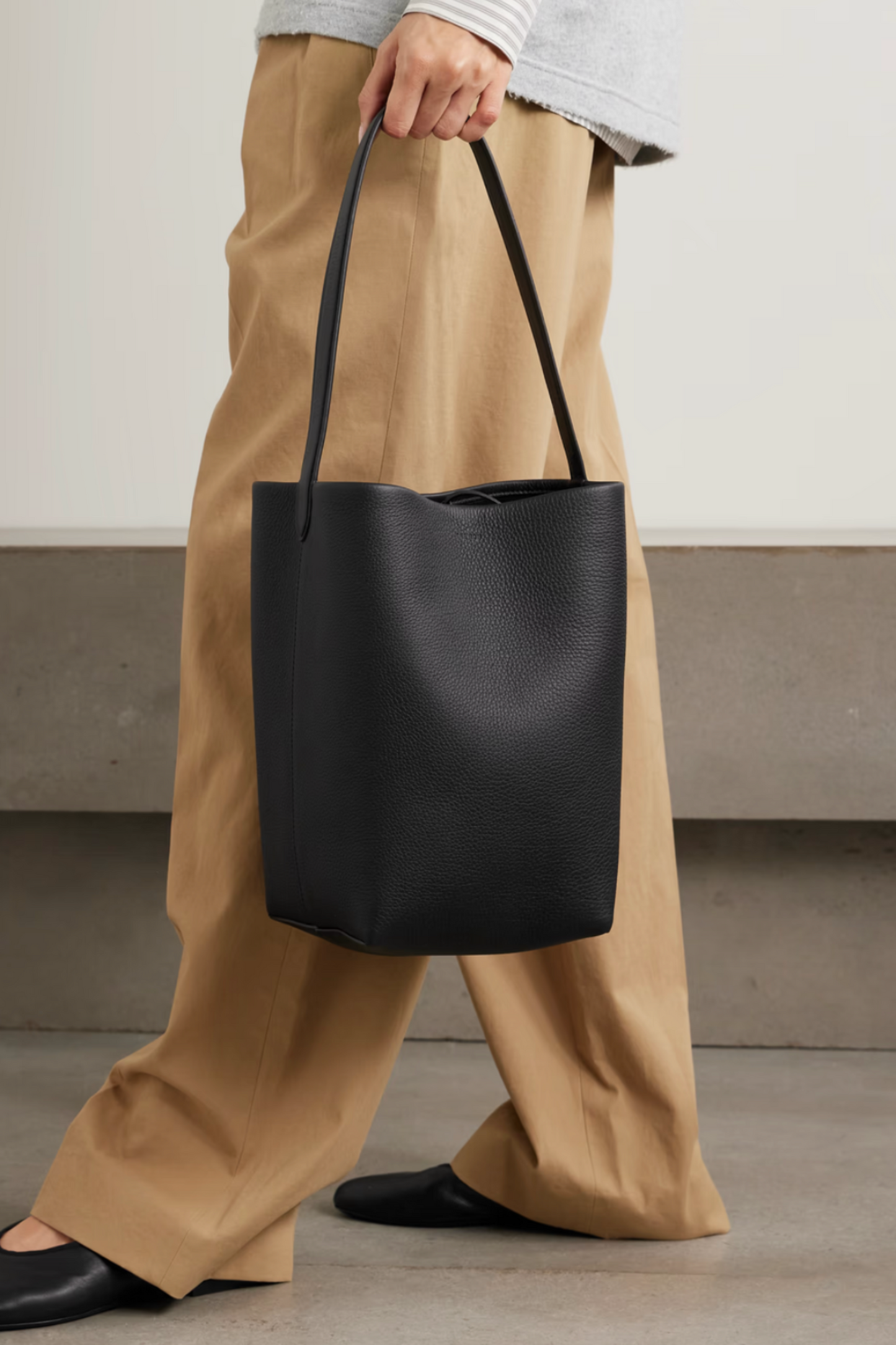 N/S Park Medium Textured-leather Tote