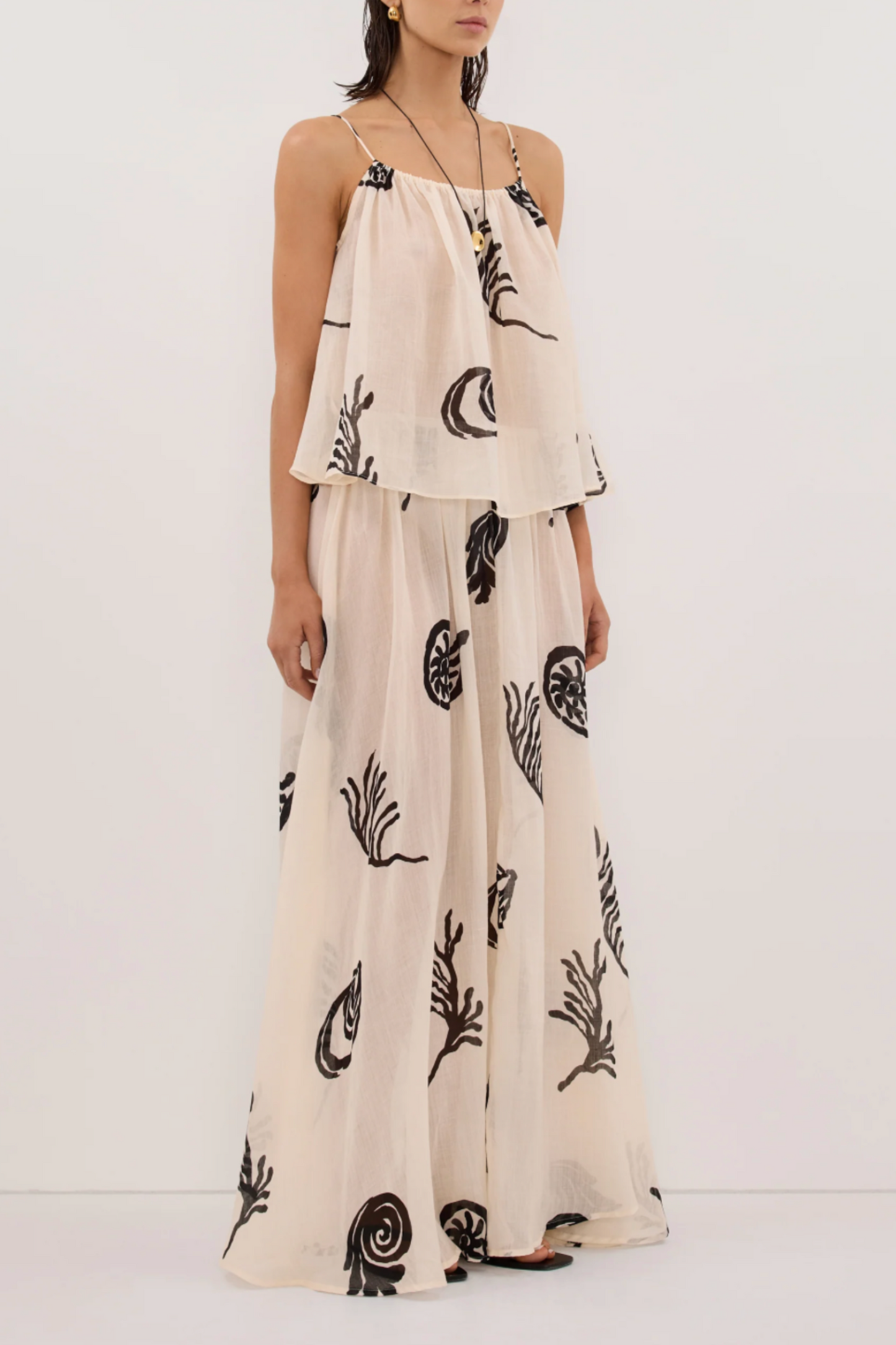 Positano Sandstone Ramie Midi Skirt