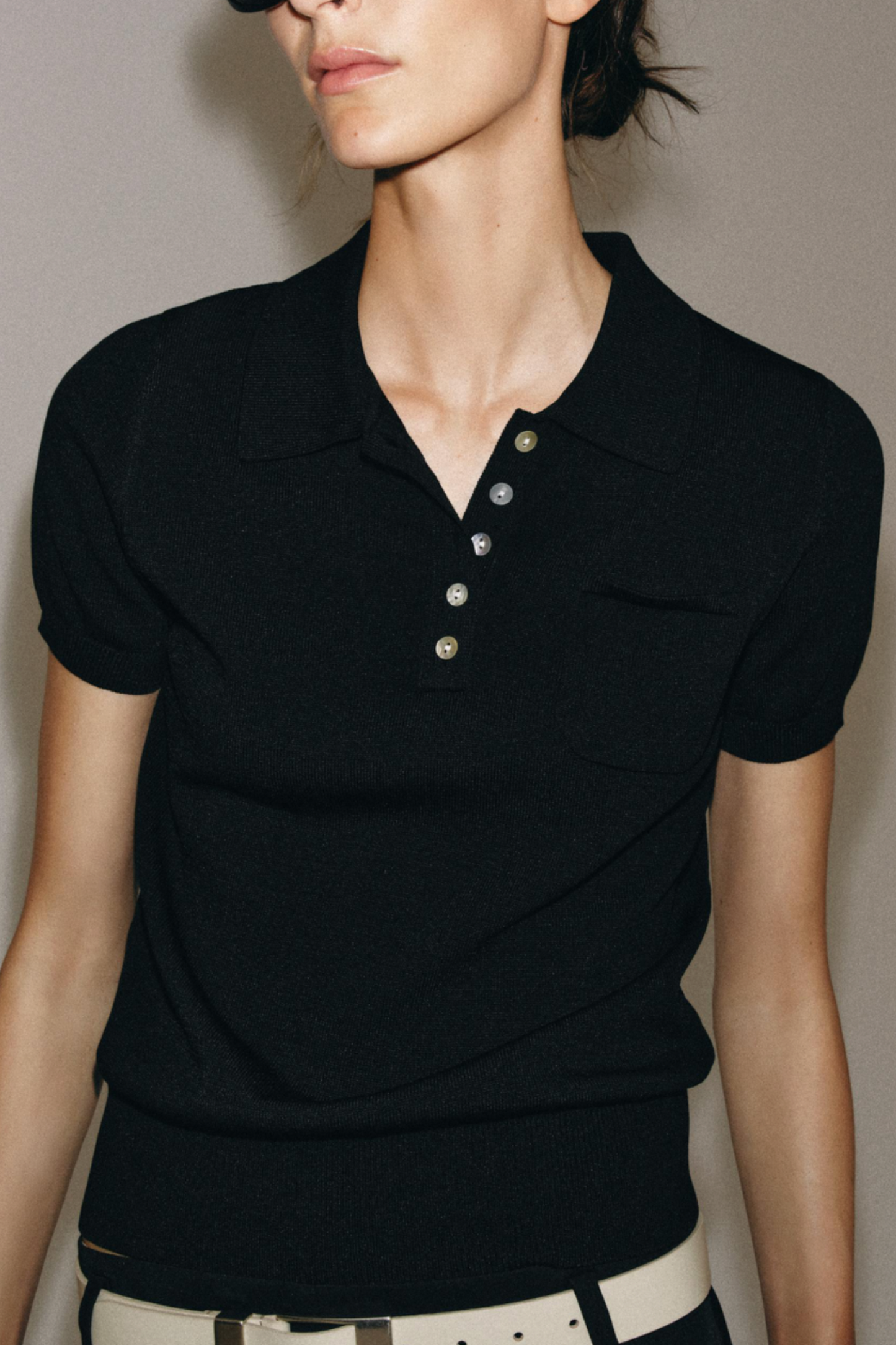 Short Sleeve Knit Polo Shirt