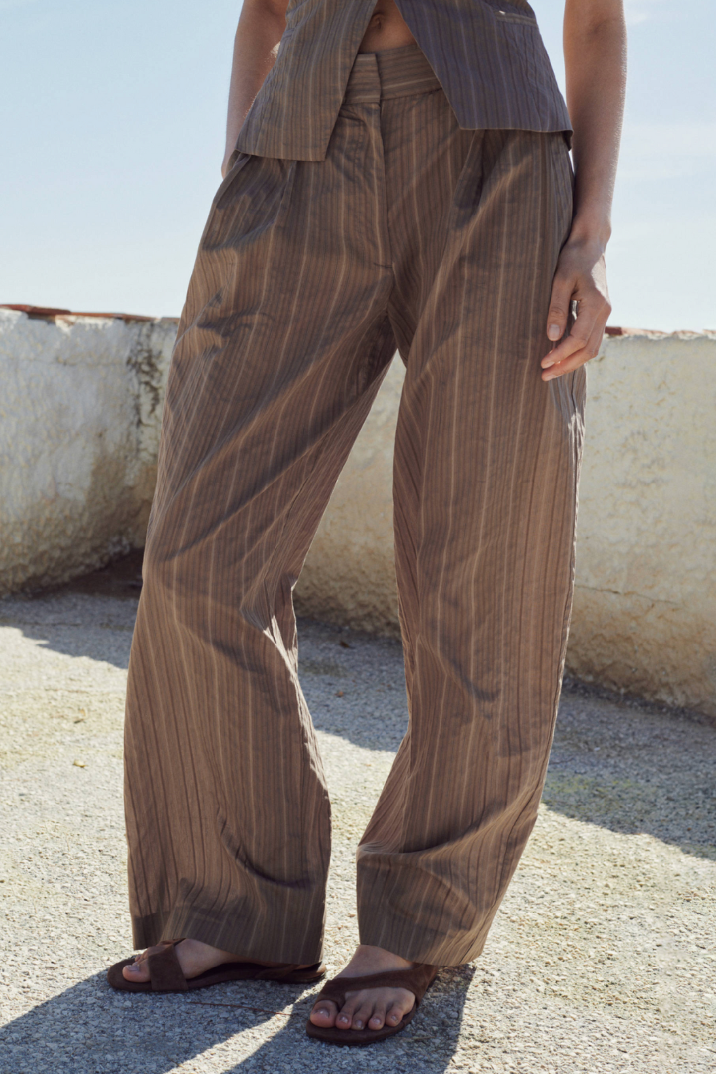 High-Waist Straight Trousers
