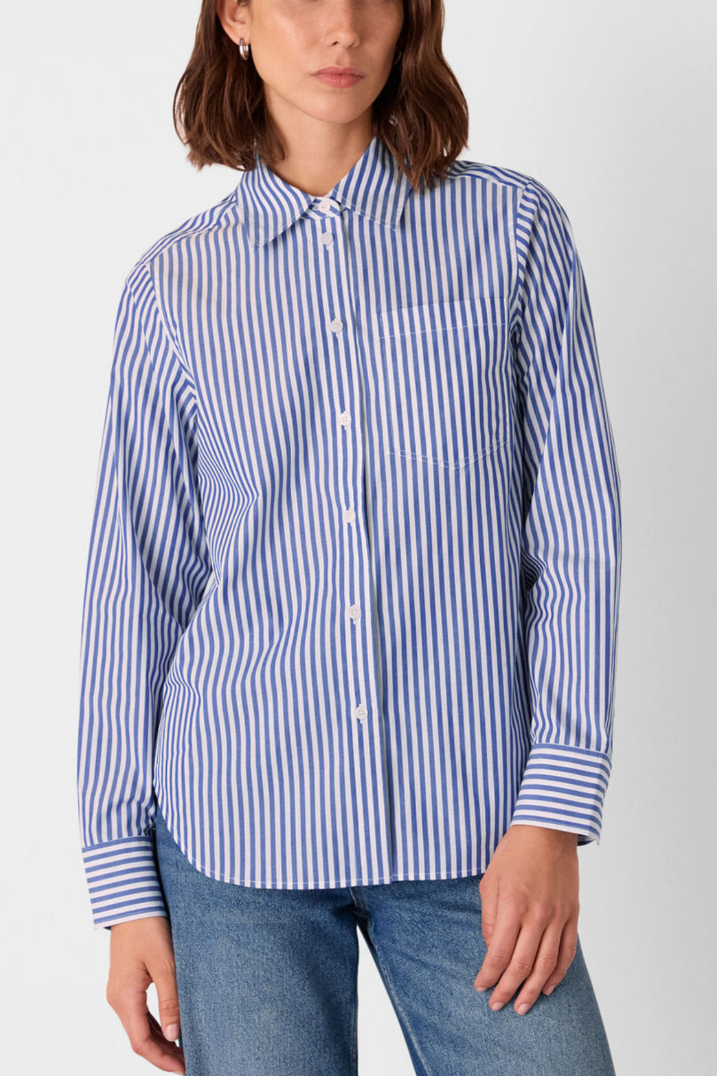 Blue Relaxed Fit Stripe Shirt