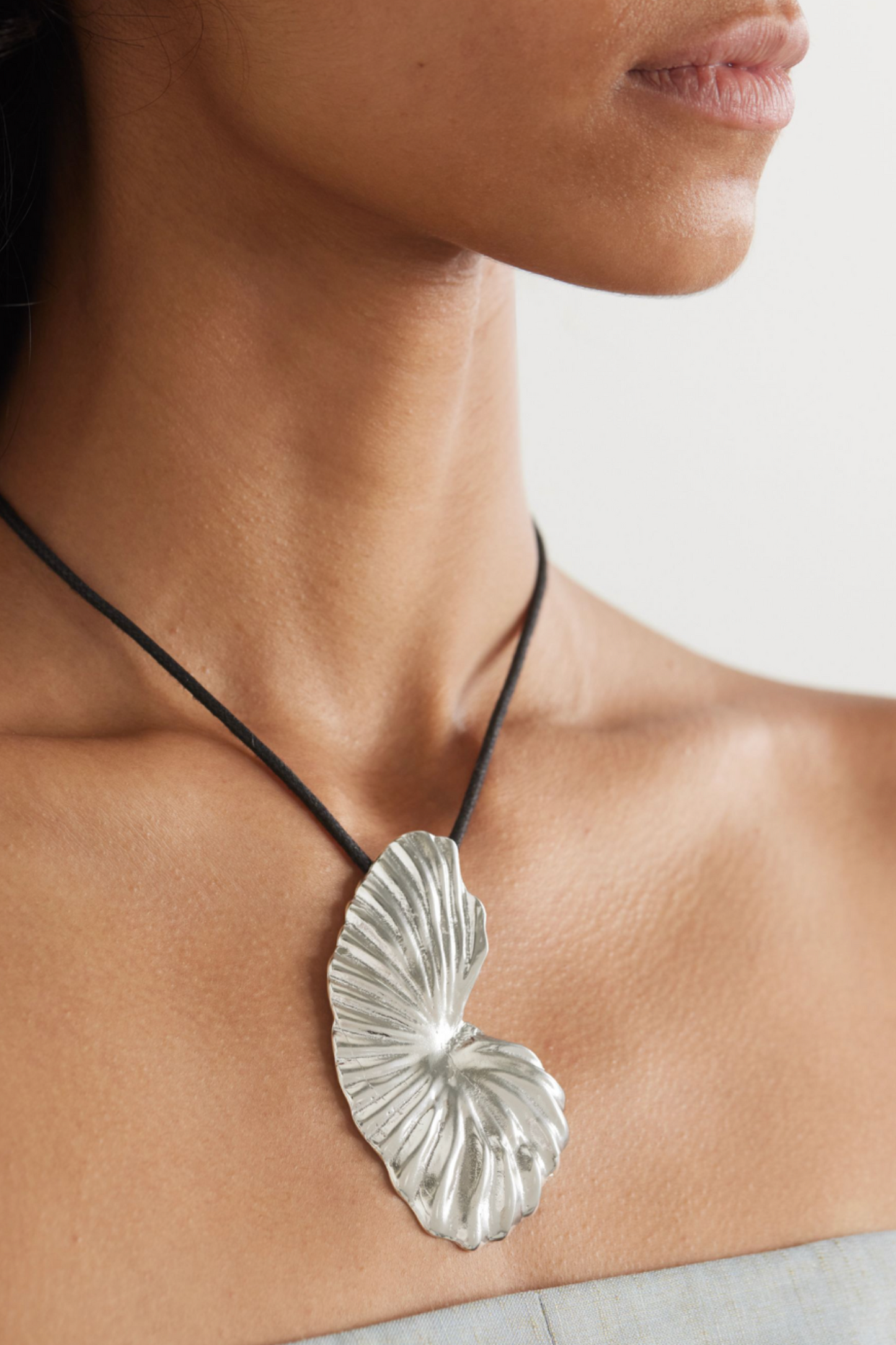 The Birth of Venus Sterling Silver and Cord Necklace