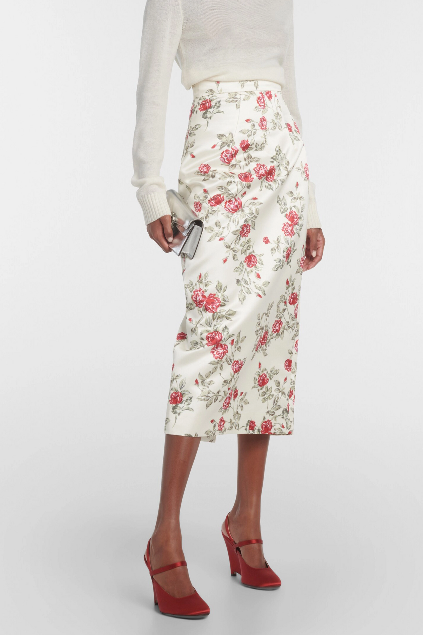 Aster satin wedge pumps