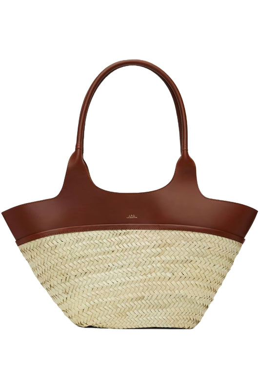 Beige & Brown Tanger Basket Tote