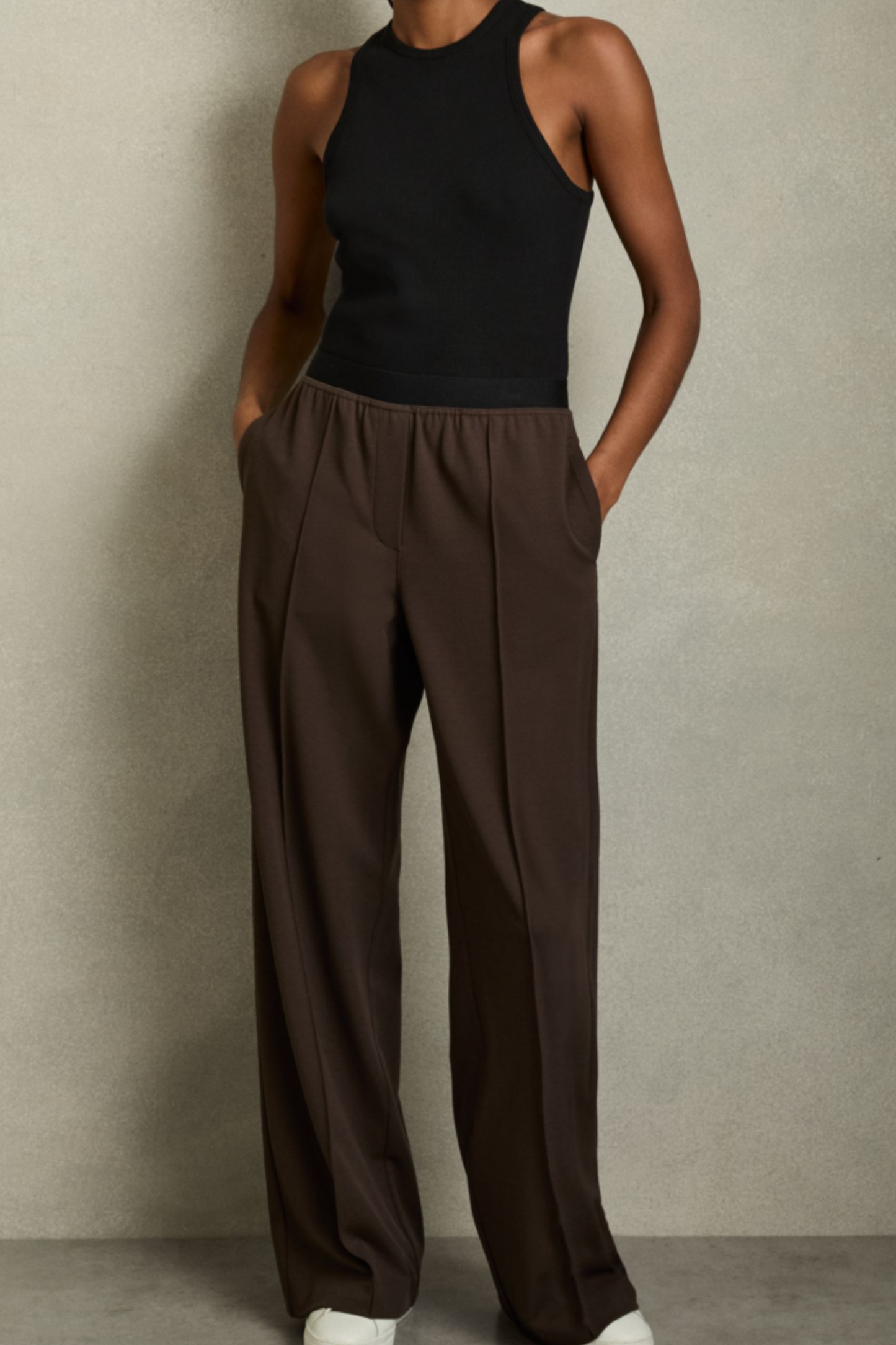 Lucia Wide Petite Wide-leg Elasticated-waistband Trousers