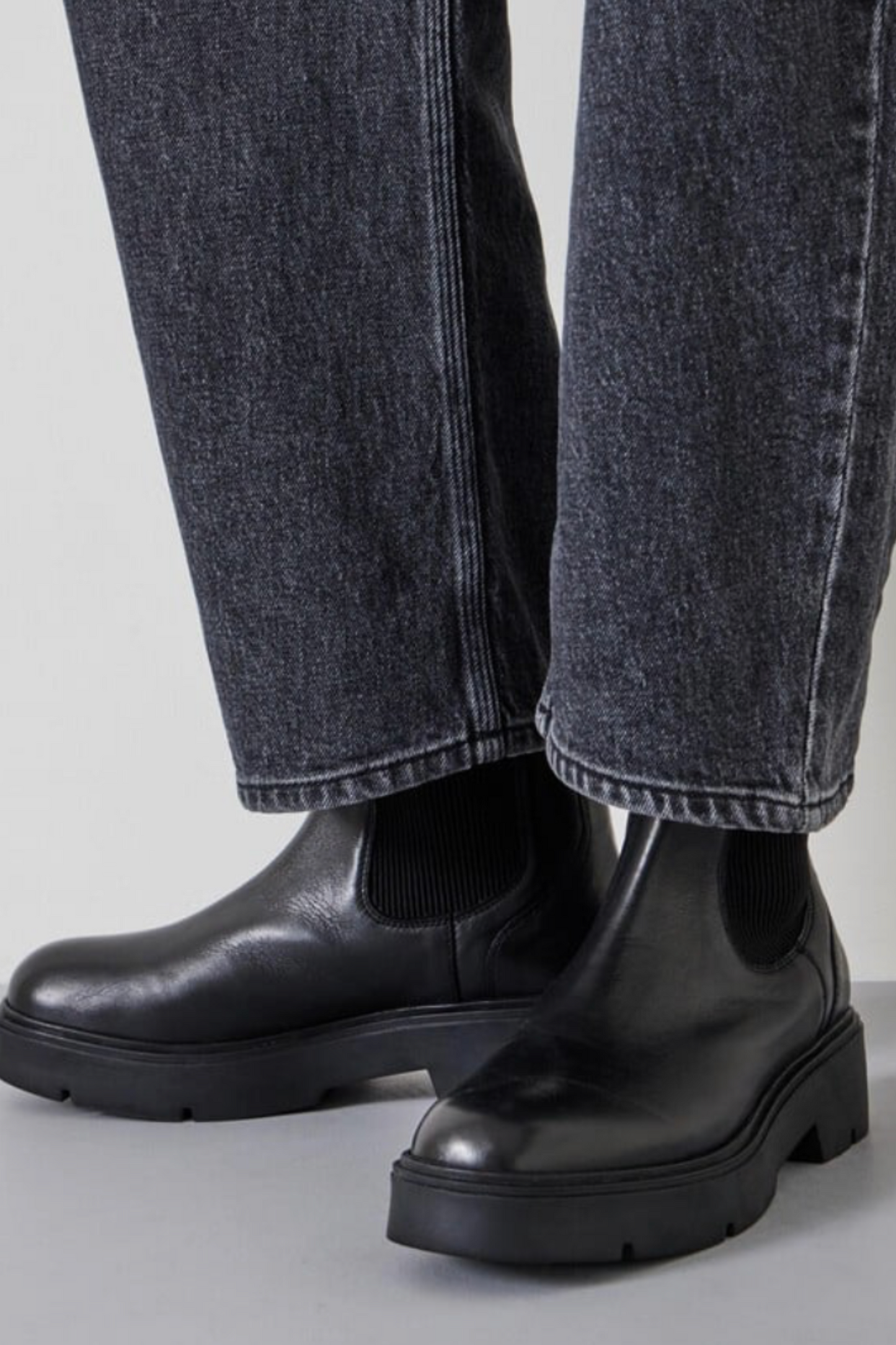 Chunky Leather Chelsea Boots